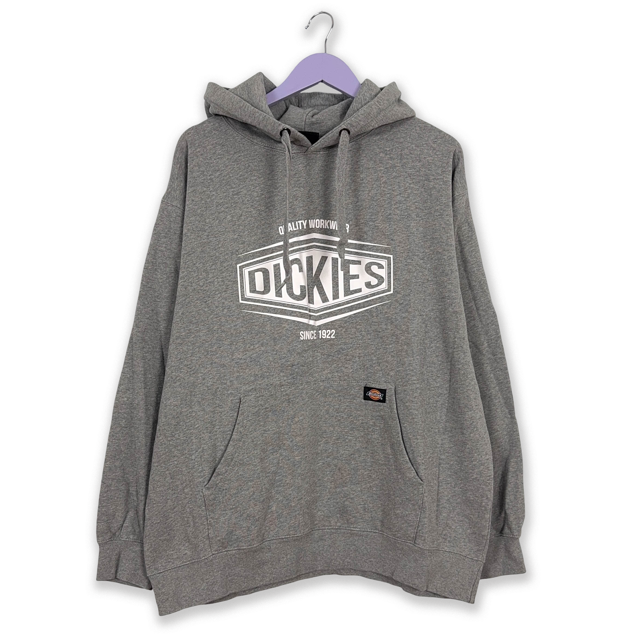 Felpa Dickies grigia con cappuccio e logo stampato in cotone - Taglia XL/XXL uomo