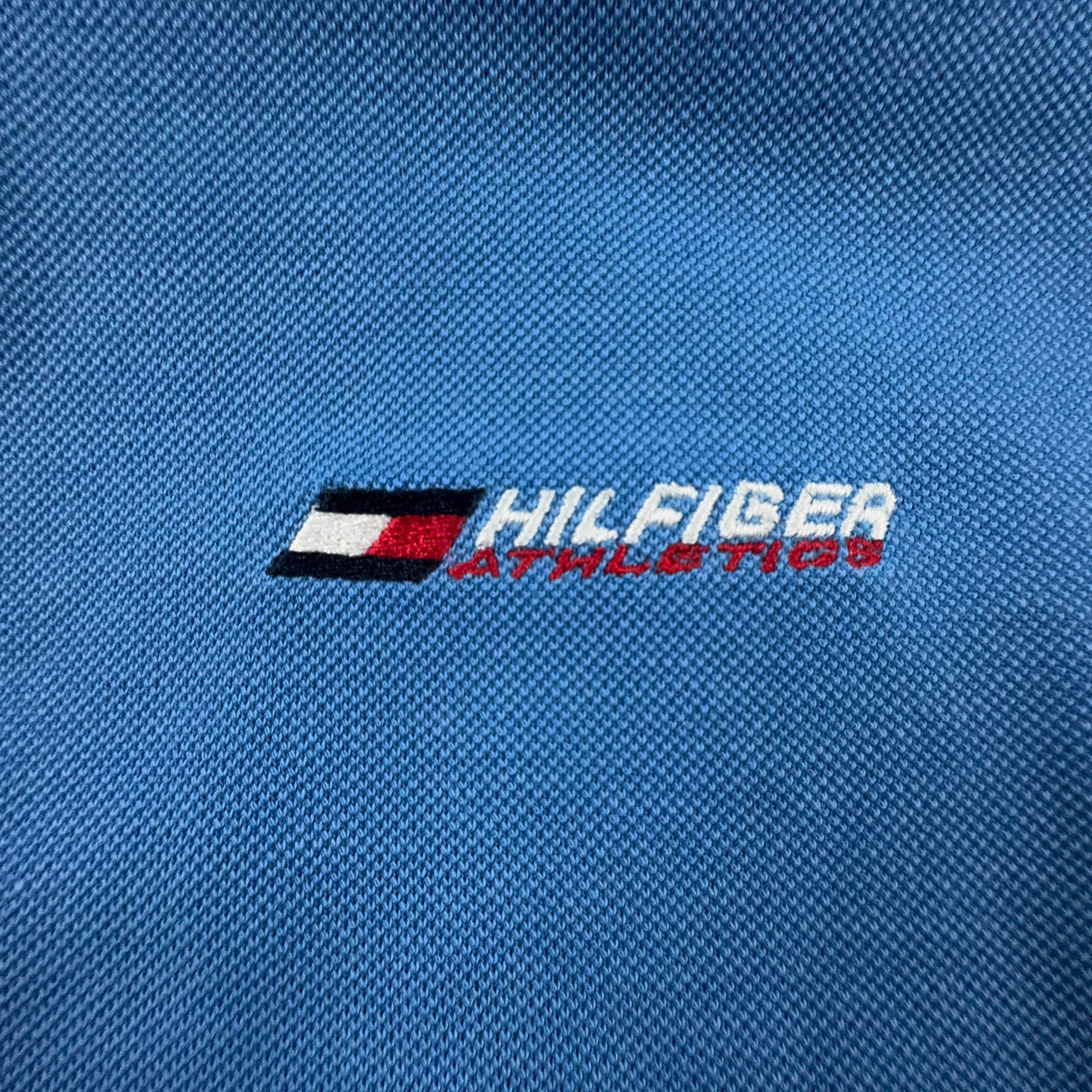Polo Tommy Hilfiger Athletics Vintage azzurra in cotone anni 00 - Taglia S uomo
