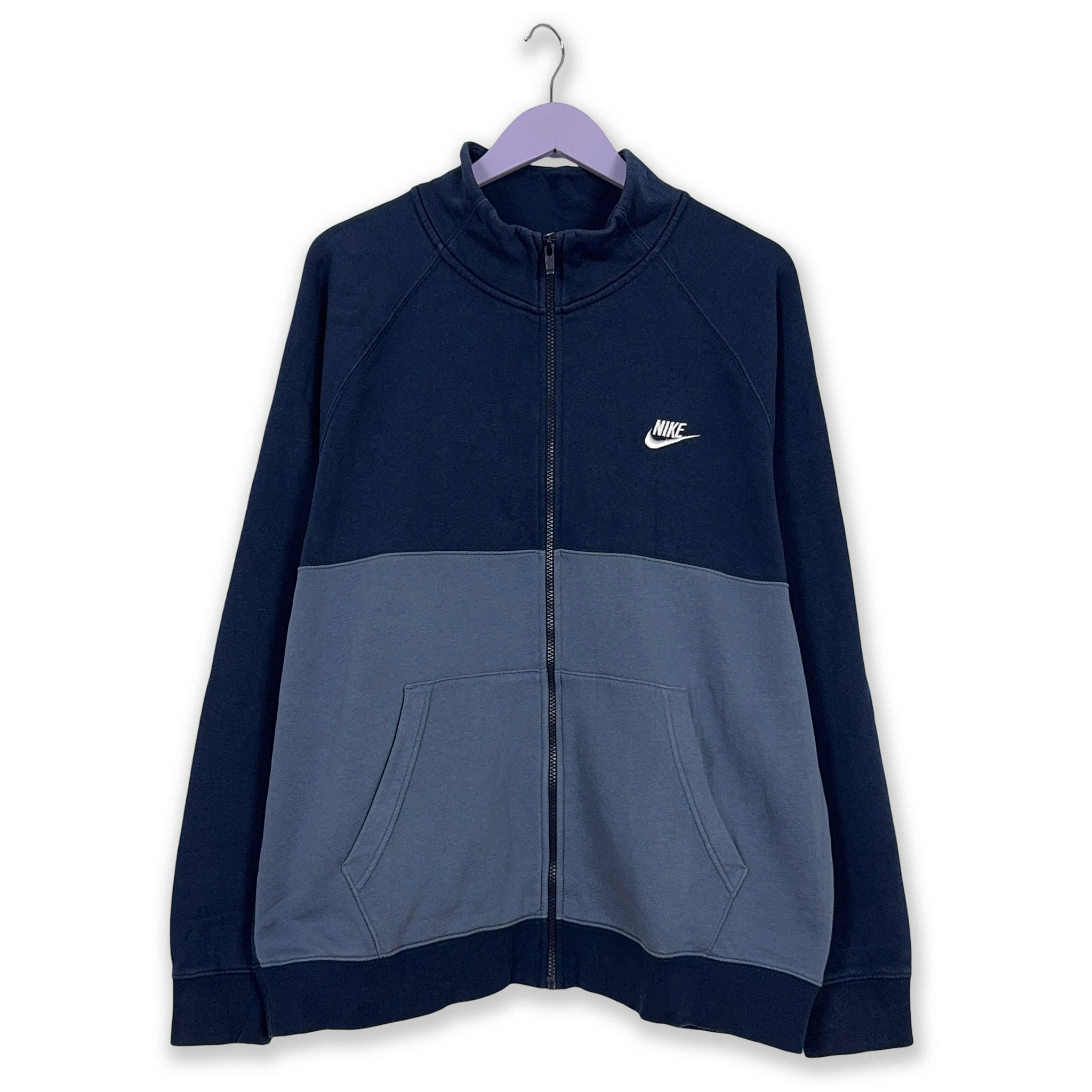 Felpa Nike blu con zip logo bianco - Taglia XL uomo