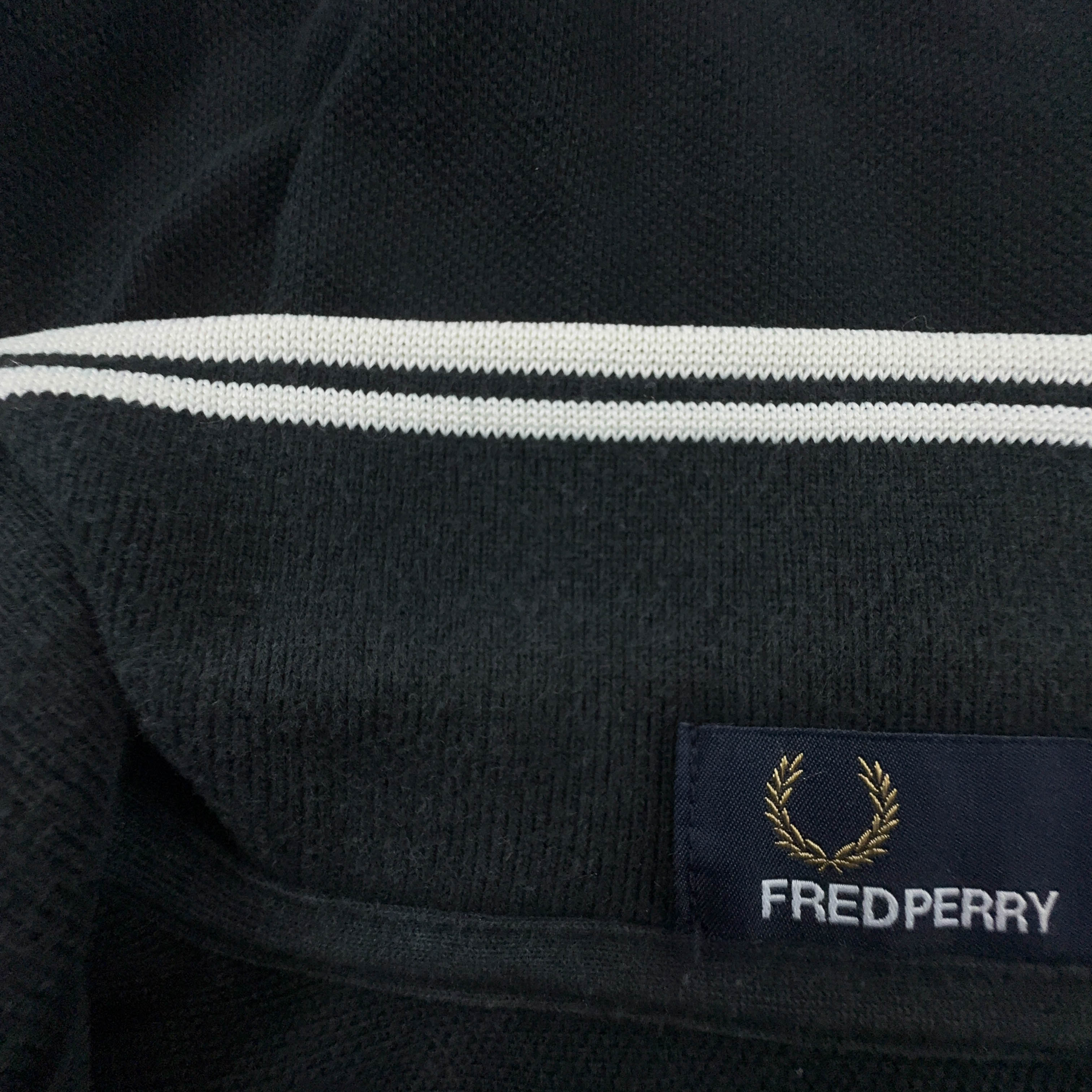 Polo Fred Perry nera tinta unita Drake's print manica corta - Taglia S uomo