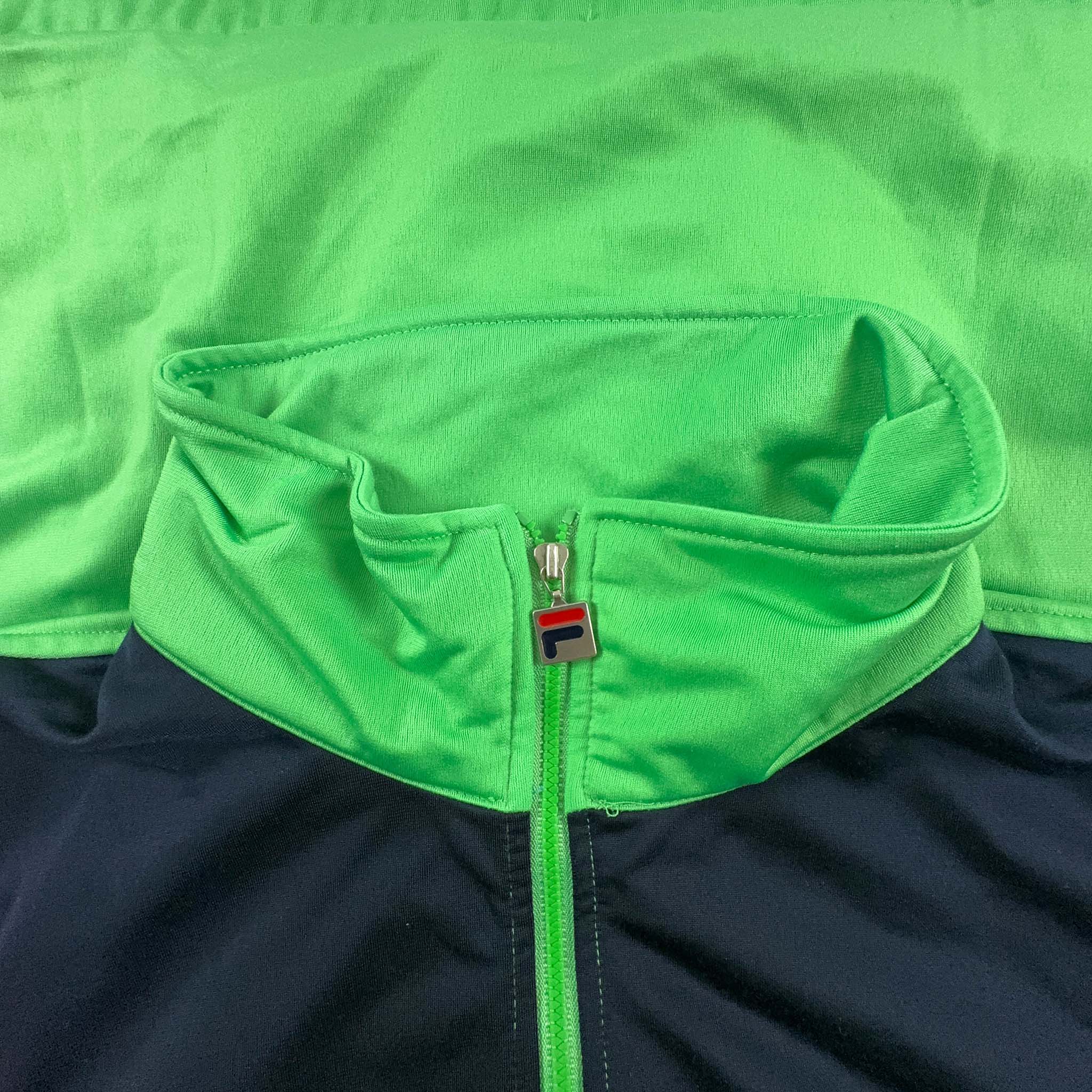 Felpa Fila Vintage verde con zip anni 90 - Taglia M/L uomo