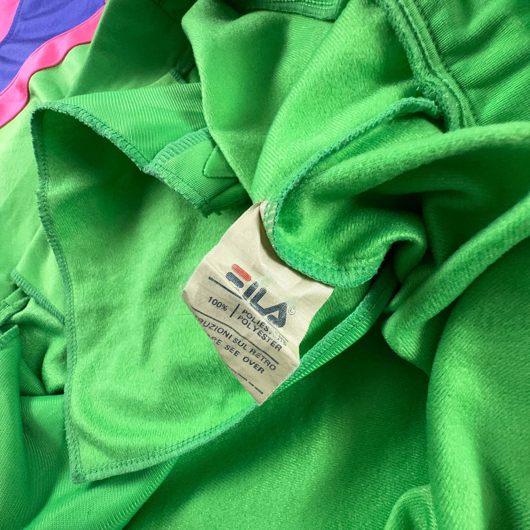 Felpa Fila Vintage verde con zip anni 90 - Taglia M/L uomo