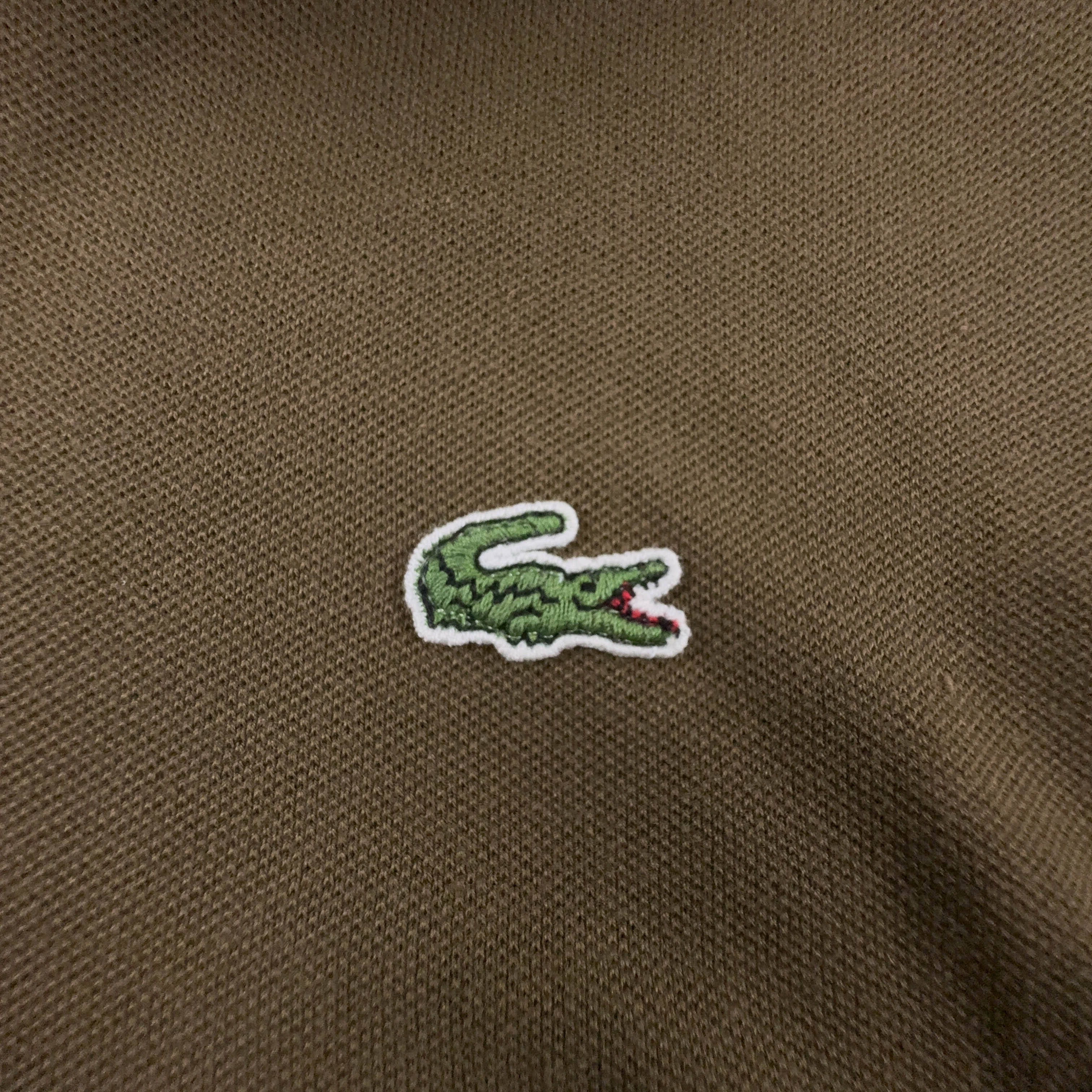 Polo Lacoste marrone e crema in cotone manica corta - Taglia 4 uomo