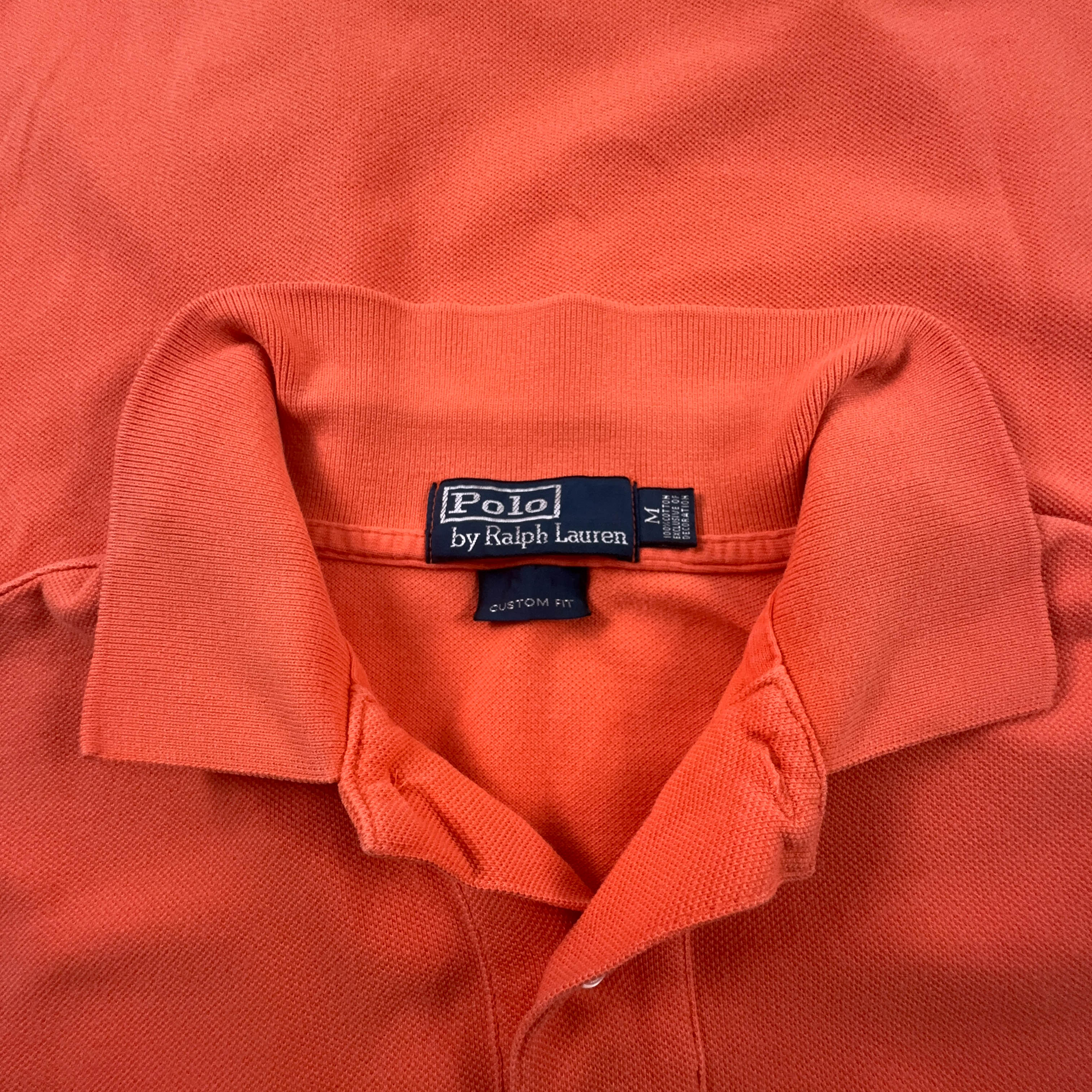 Polo Ralph Lauren arancione in cotone custom fit - Taglia M uomo