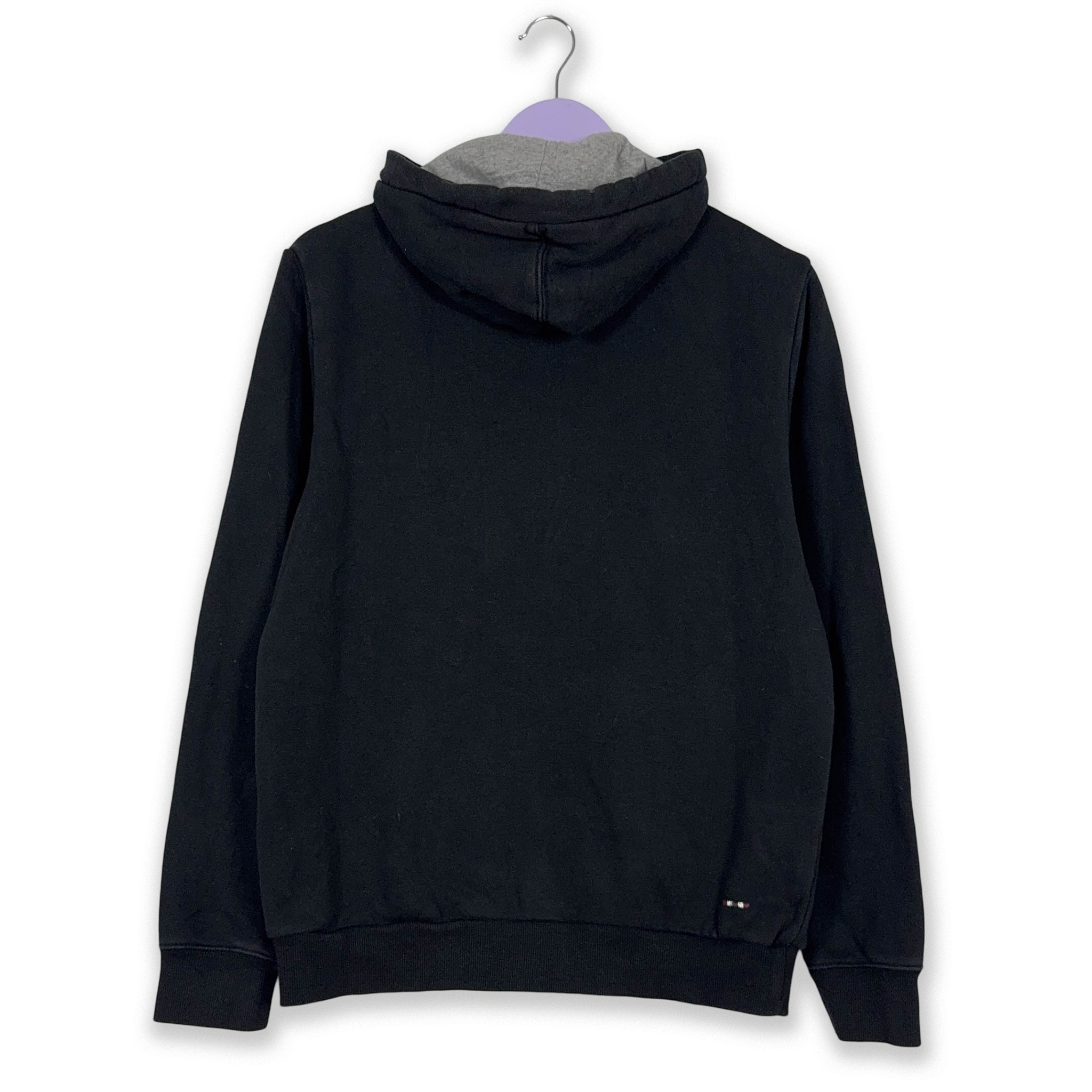 Felpa Napapijri nera con patch e cappuccio in cotone - Taglia S uomo