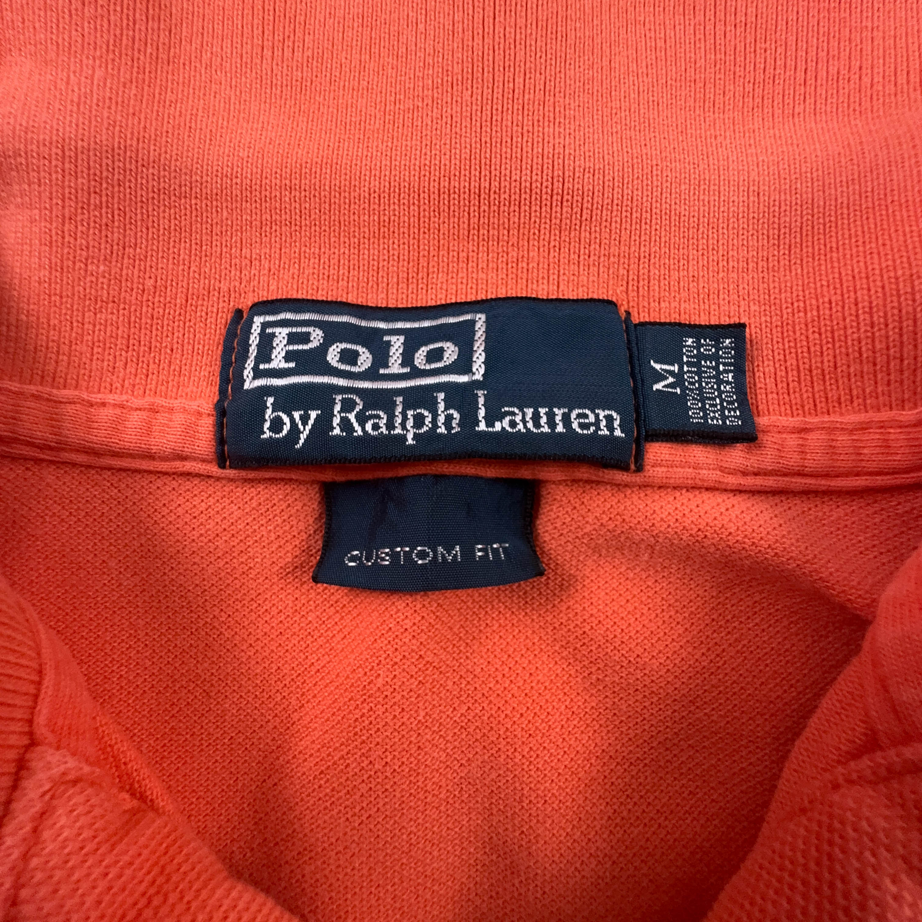 Polo Ralph Lauren arancione in cotone custom fit - Taglia M uomo