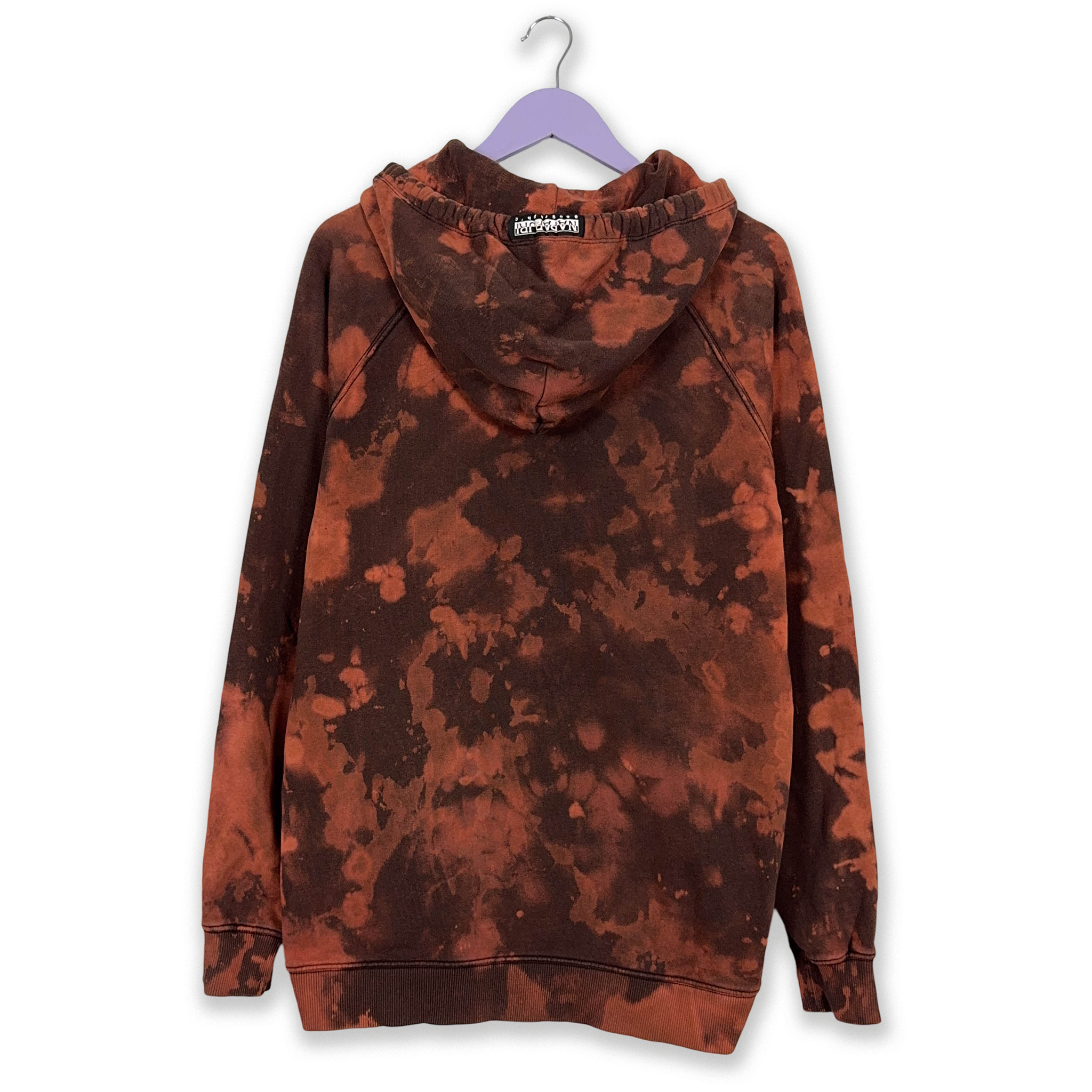 Felpa Napapijri Tie Dye arancione con zip e cappuccio - Taglia L uomo