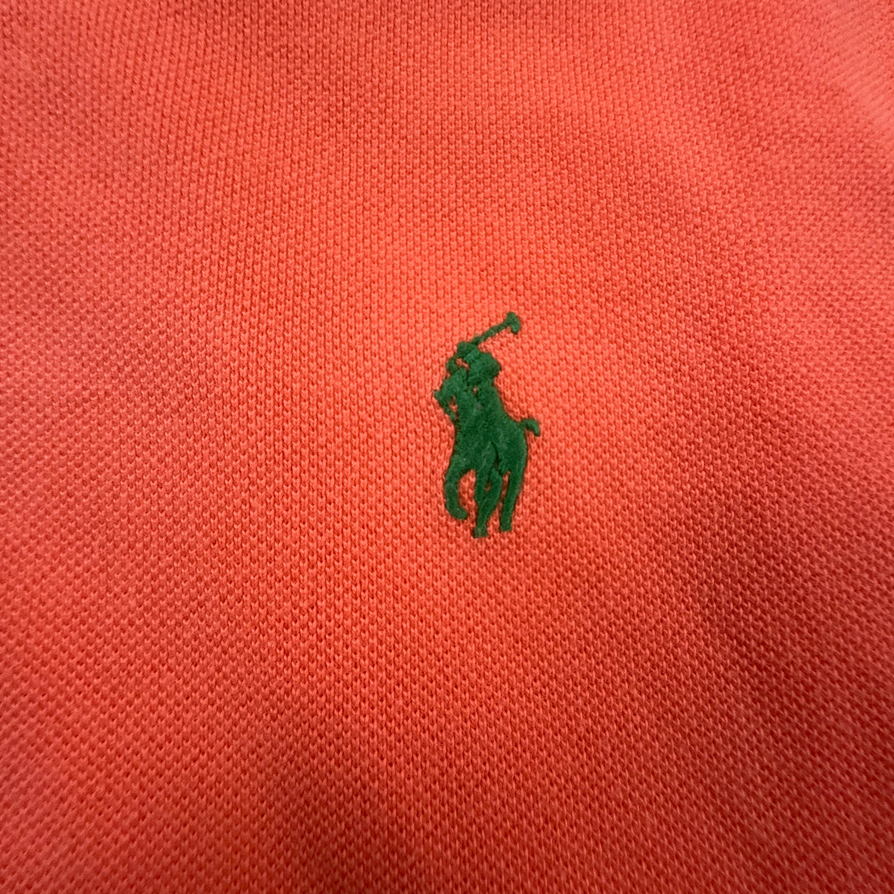 Polo Ralph Lauren arancione in cotone custom fit - Taglia M uomo