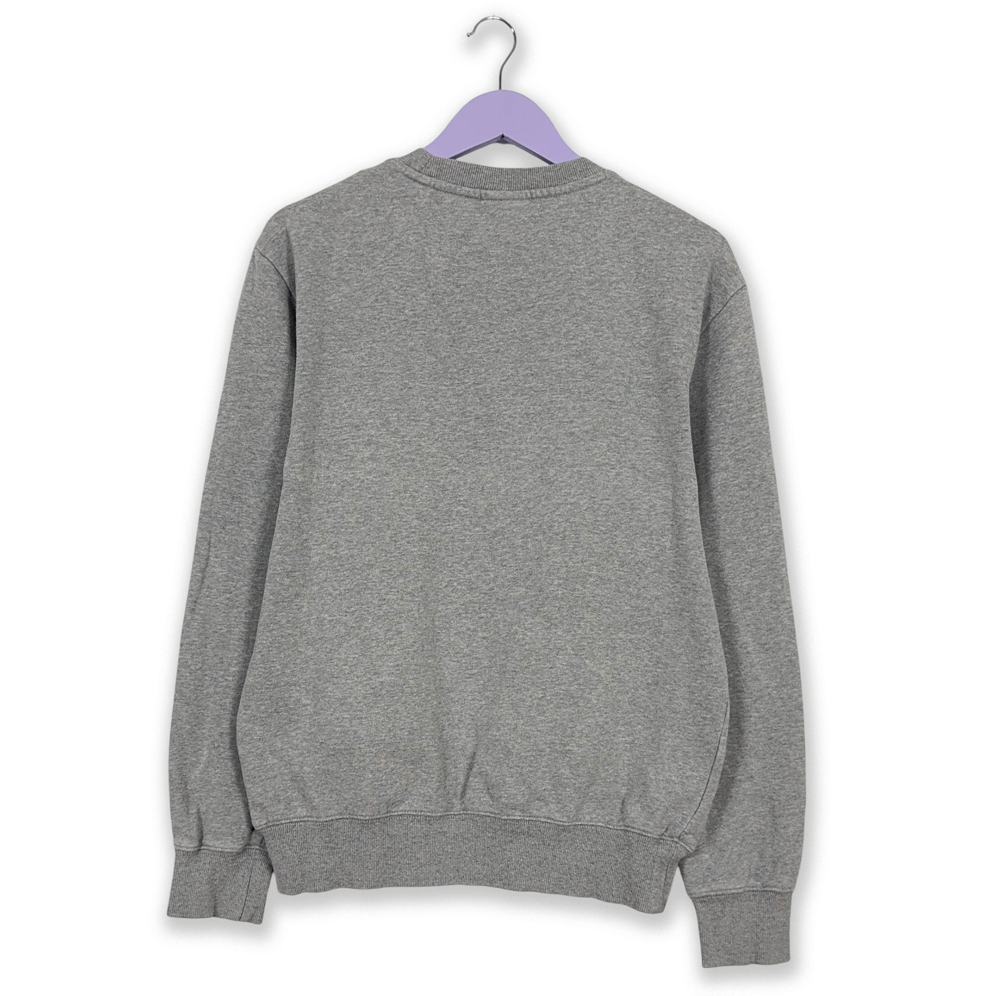 Felpa Napapijri grigia in cotone a girocollo con stampa e patch - Taglia M uomo