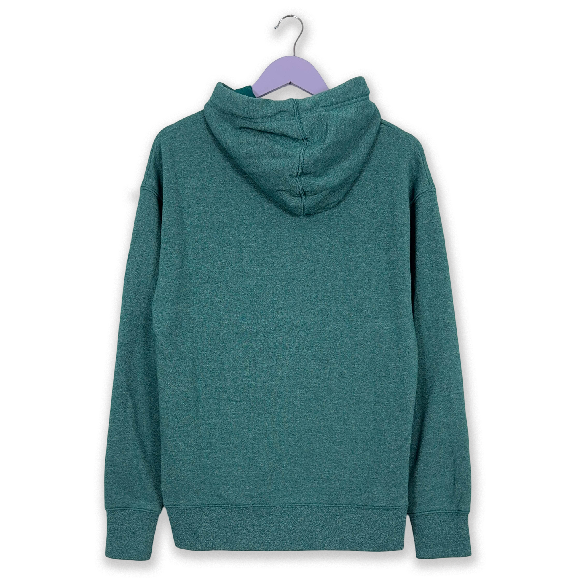 Felpa Nike verde acqua con cappuccio e logo spellout stampato - Taglia S/M uomo