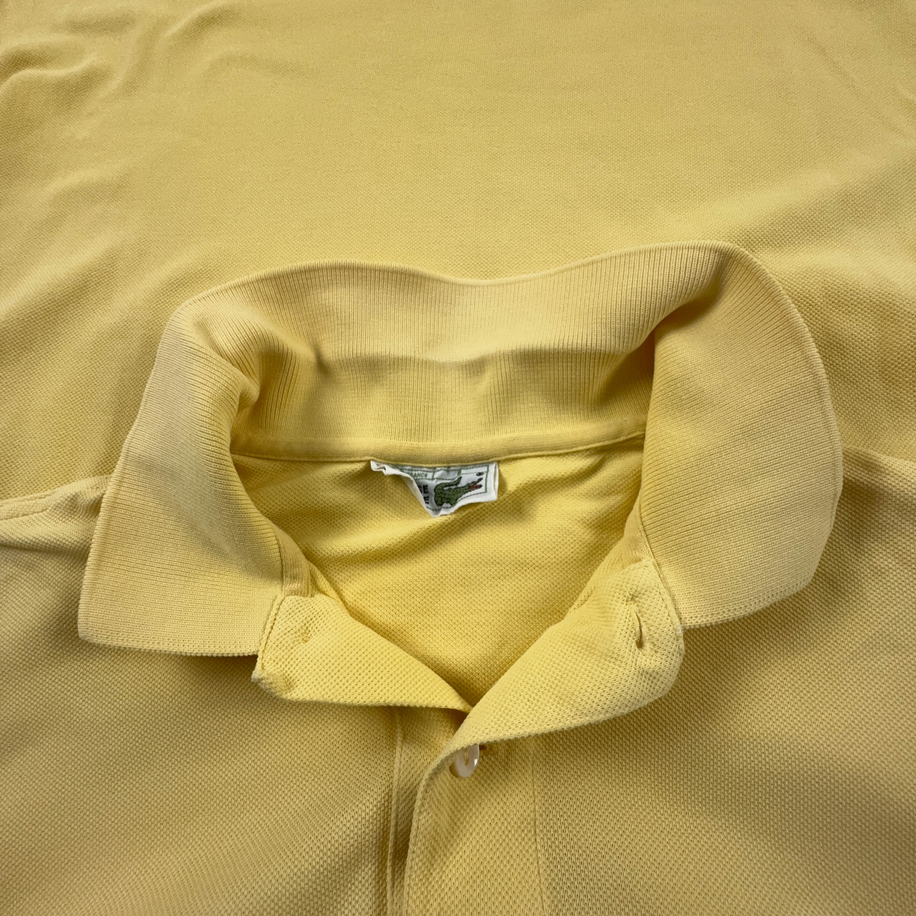 Polo Lacoste gialla tinta unita in cotone anni 90 - Taglia 6 uomo