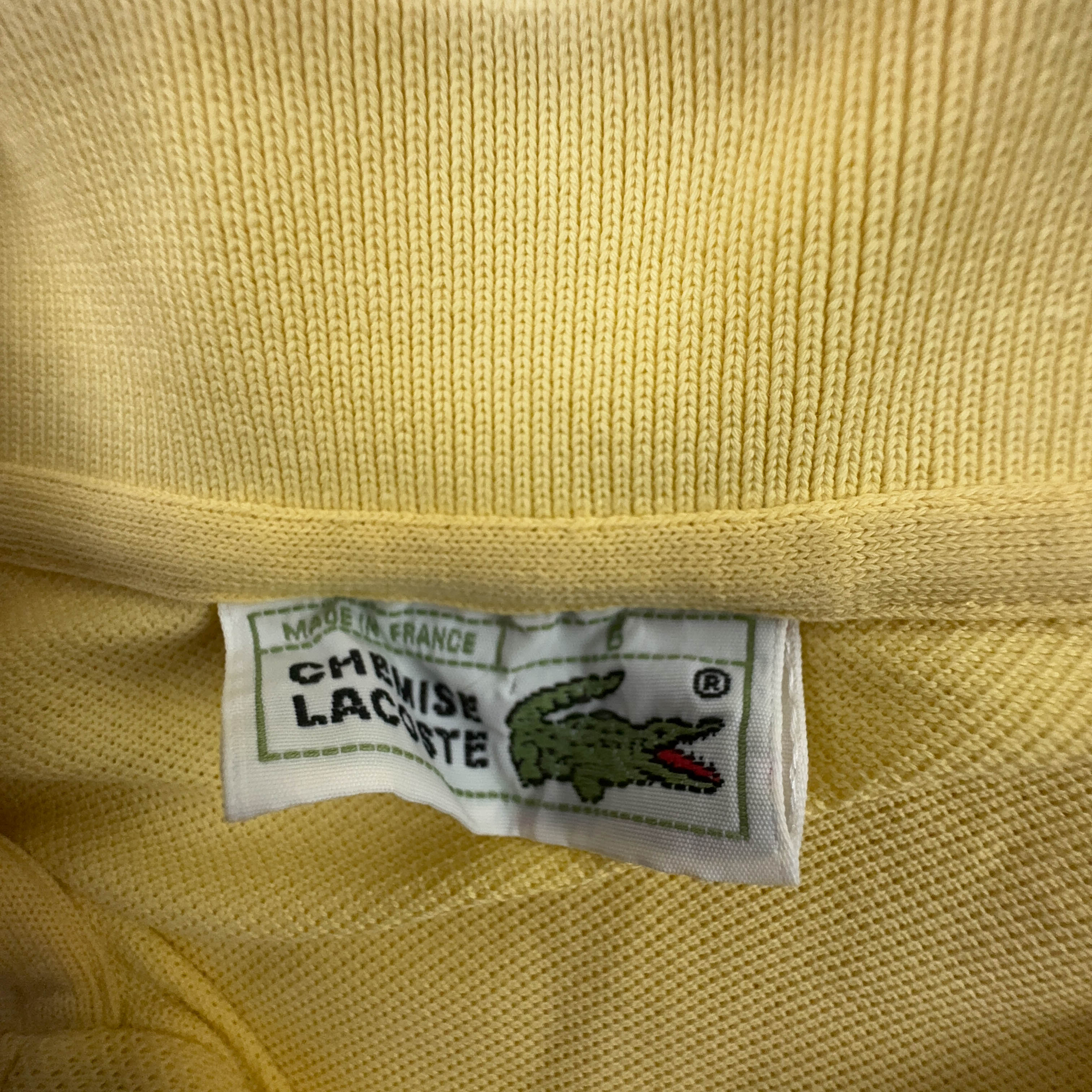Polo Lacoste gialla tinta unita in cotone anni 90 - Taglia 6 uomo