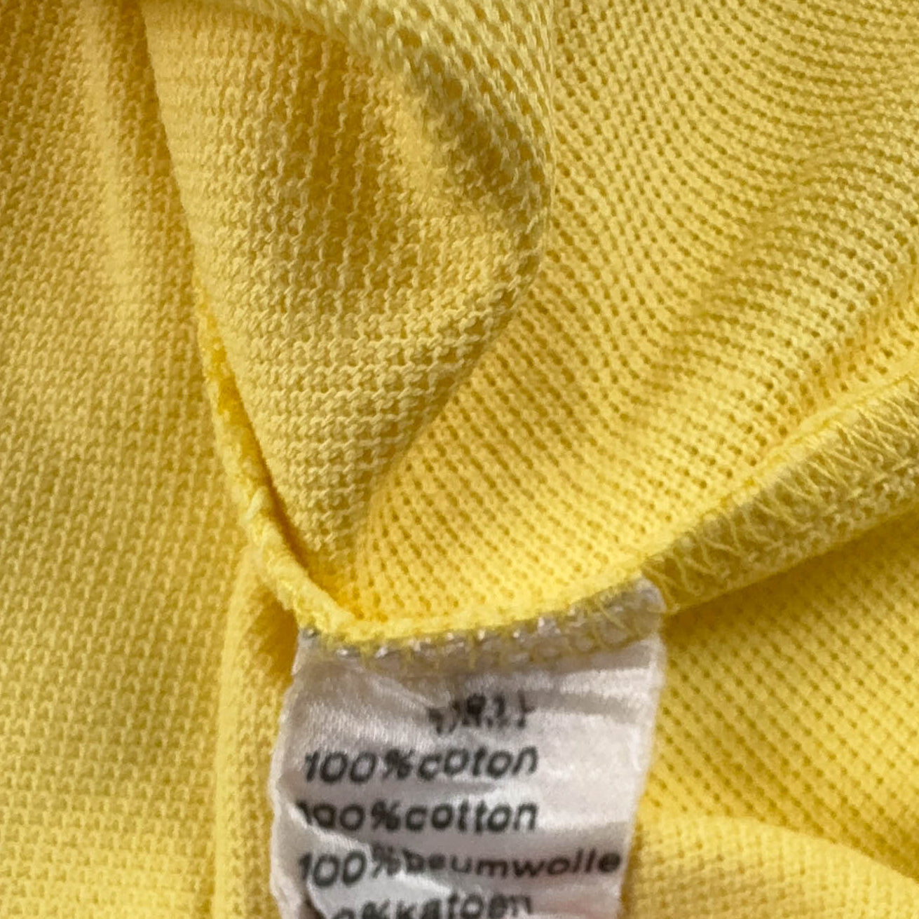Polo Lacoste gialla tinta unita in cotone anni 90 - Taglia 6 uomo