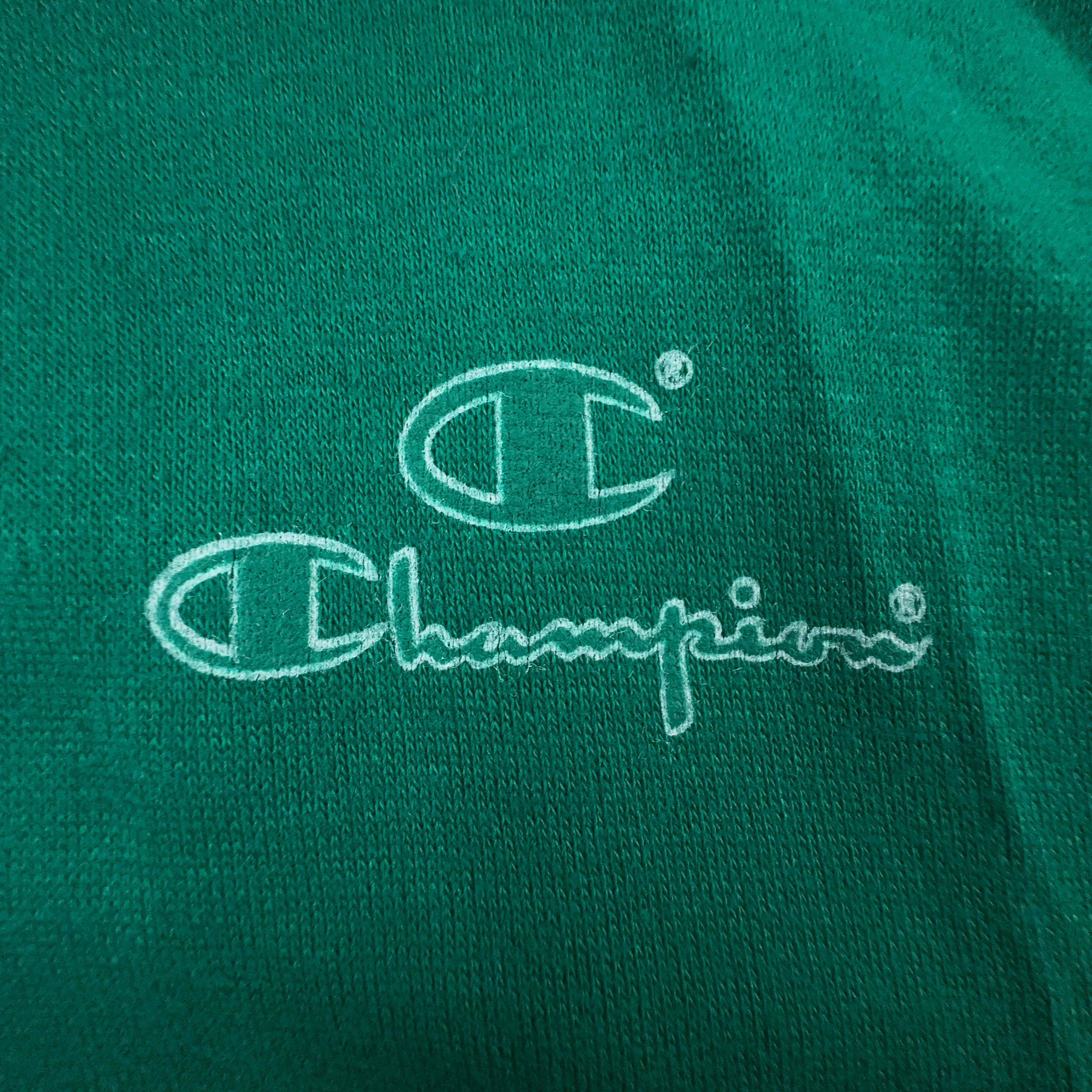 Felpa Champion Vintage a maniche corte verde con bottoni anni 80 - Taglia XL uomo