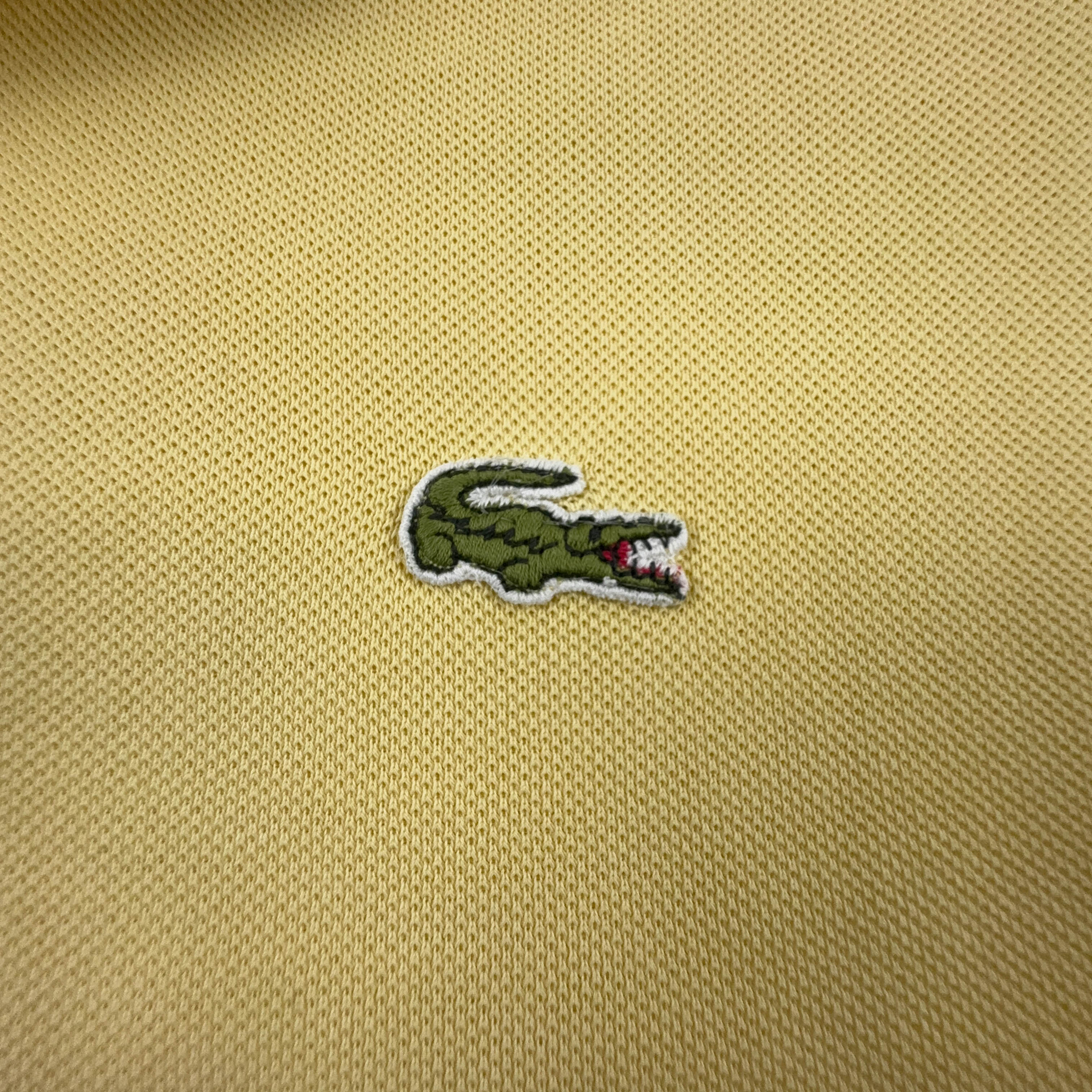 Polo Lacoste gialla tinta unita in cotone anni 90 - Taglia 6 uomo