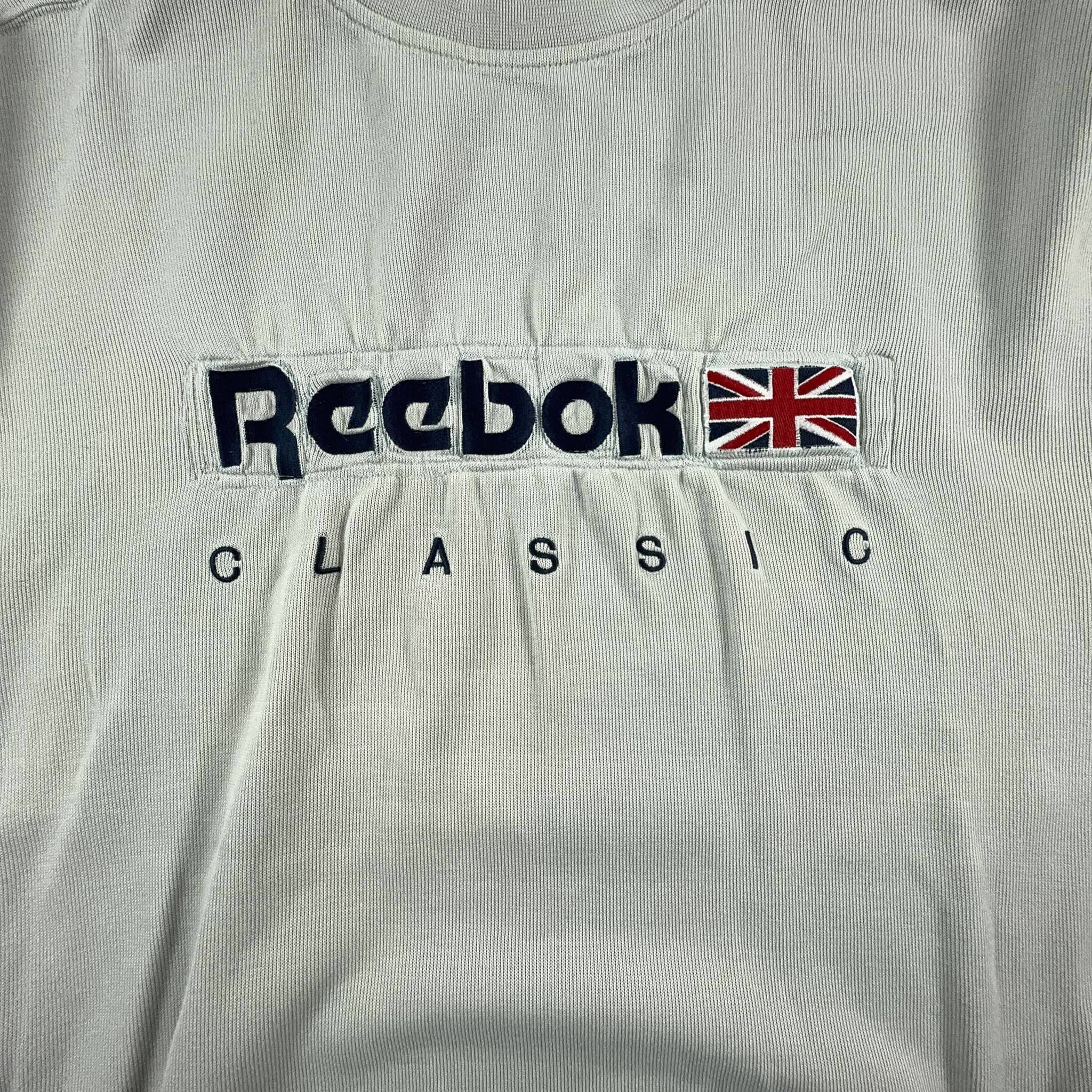 Felpa Reebok Vintage a girocollo grigia anni 90 - Taglia L/XL uomo