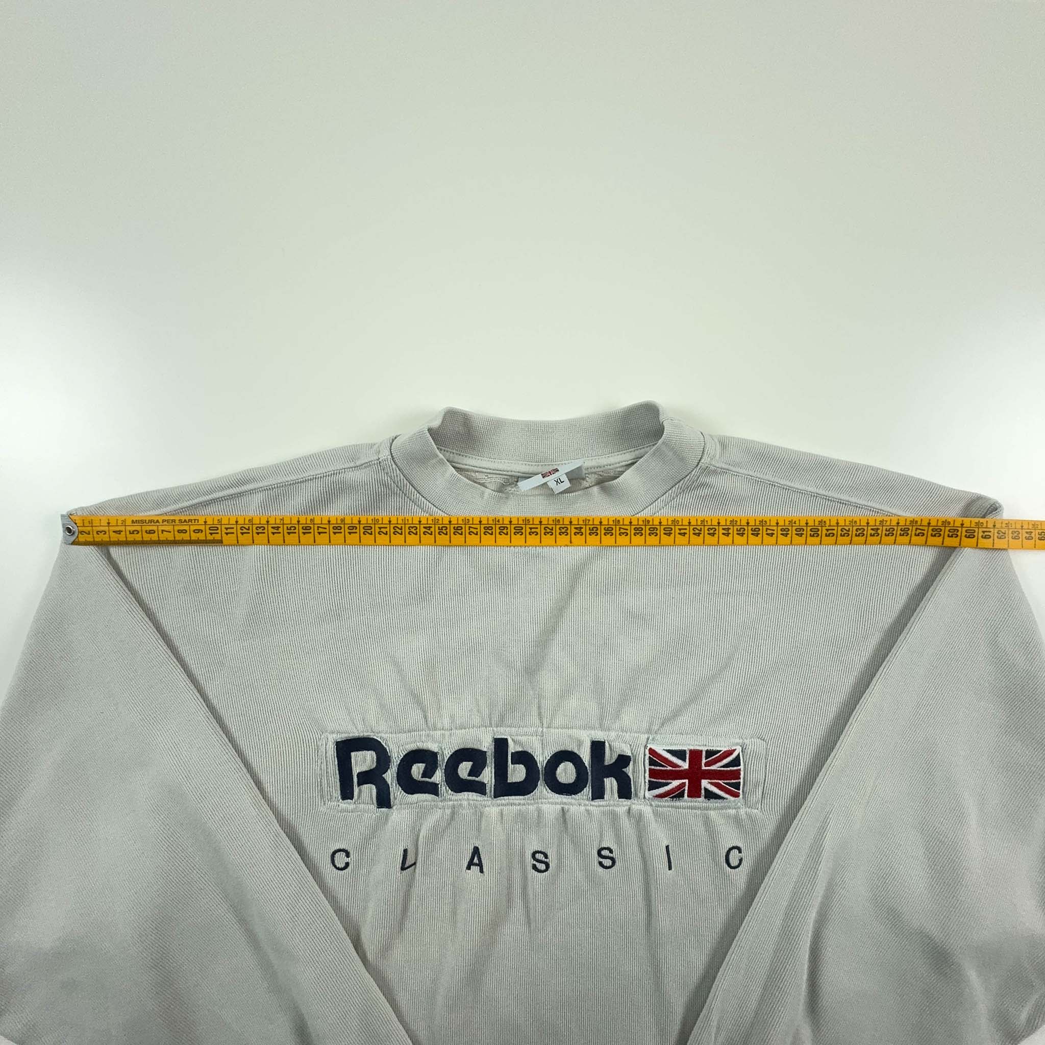 Felpa Reebok Vintage a girocollo grigia anni 90 - Taglia L/XL uomo