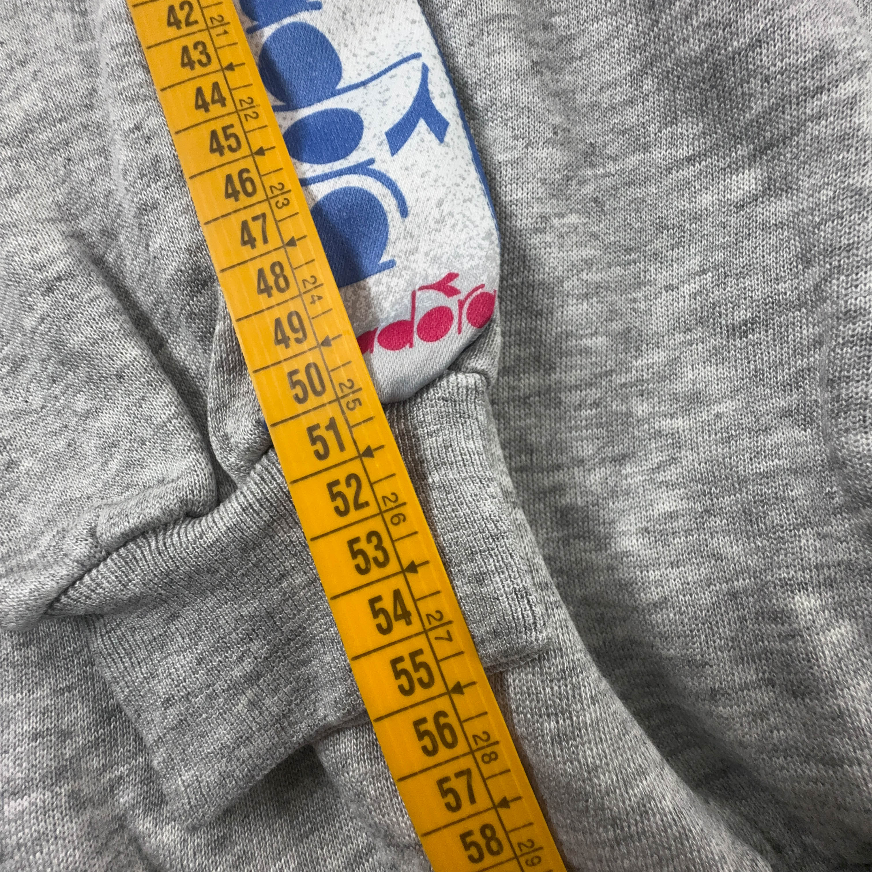 Felpa Diadora Vintage grigia quarter zip 50% cotone anni 90 - Taglia L uomo