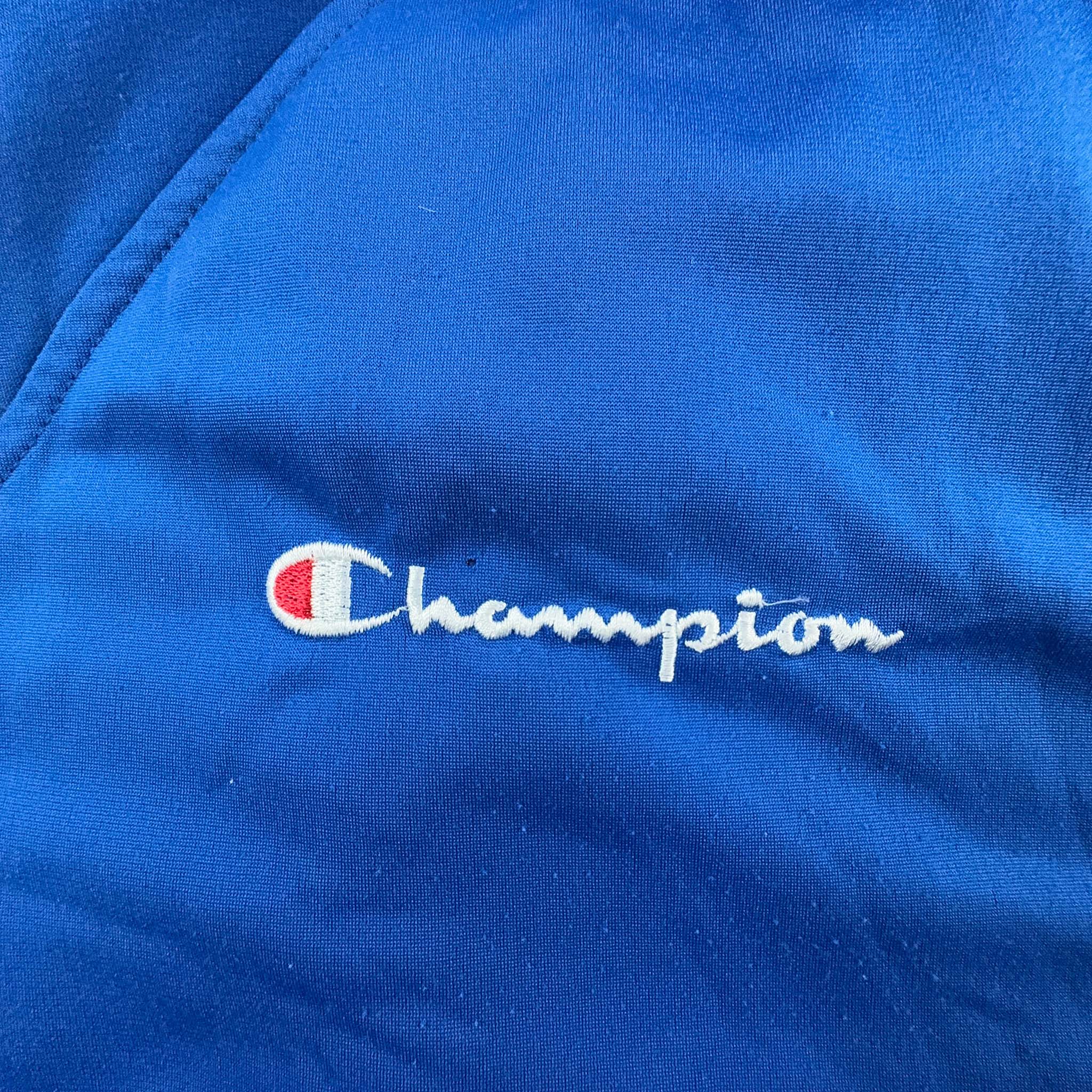 Felpa Champion Vintage blu anni 2000 con zip - Taglia XXL uomo