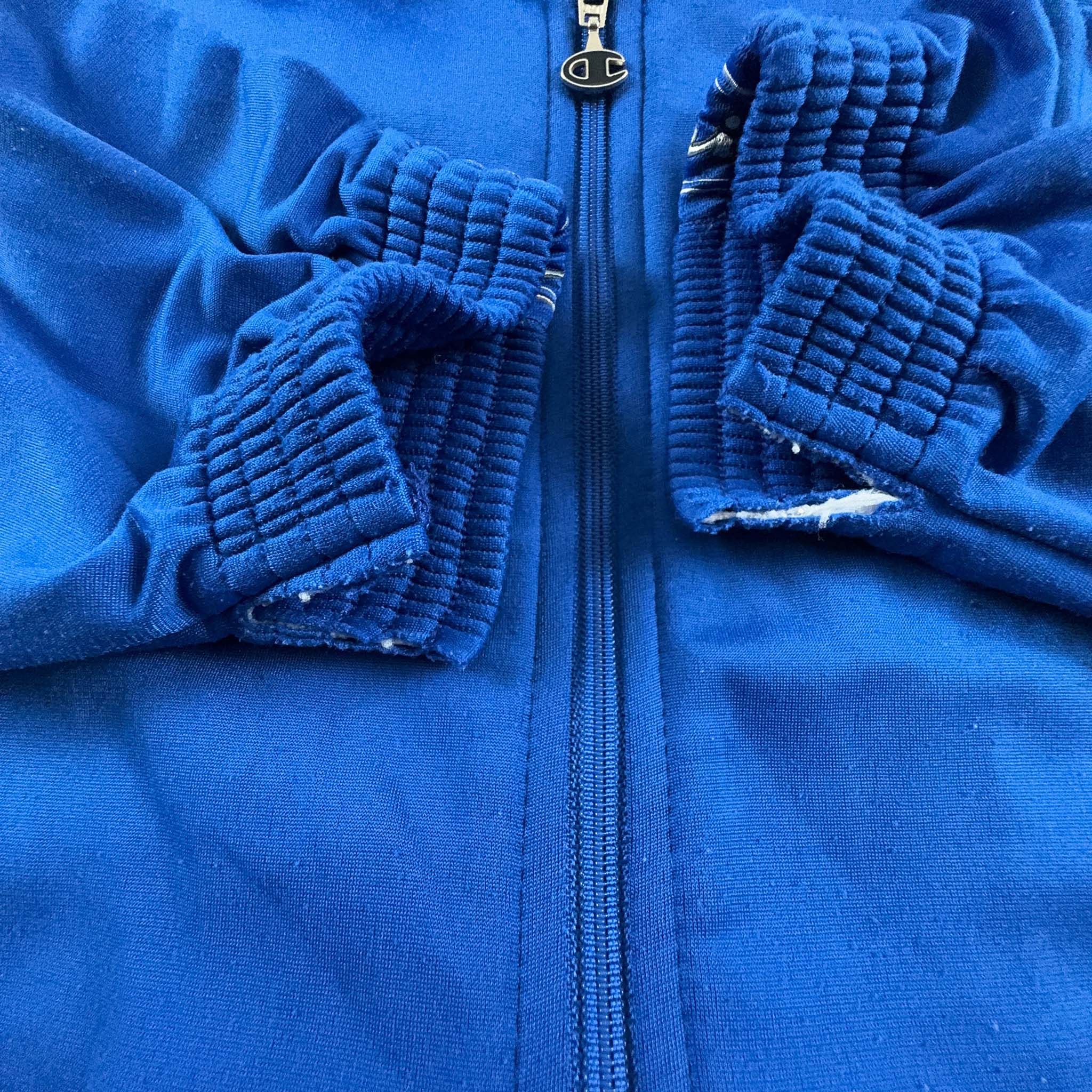 Felpa Champion Vintage blu anni 2000 con zip - Taglia XXL uomo