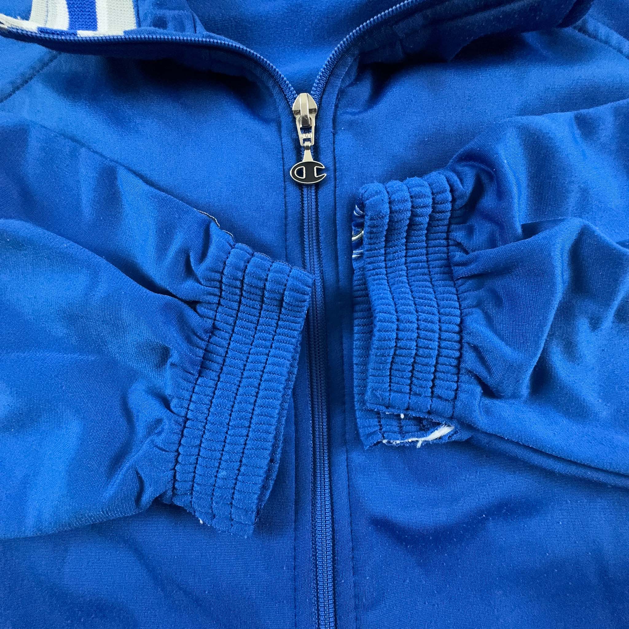 Felpa Champion Vintage blu anni 2000 con zip - Taglia XXL uomo