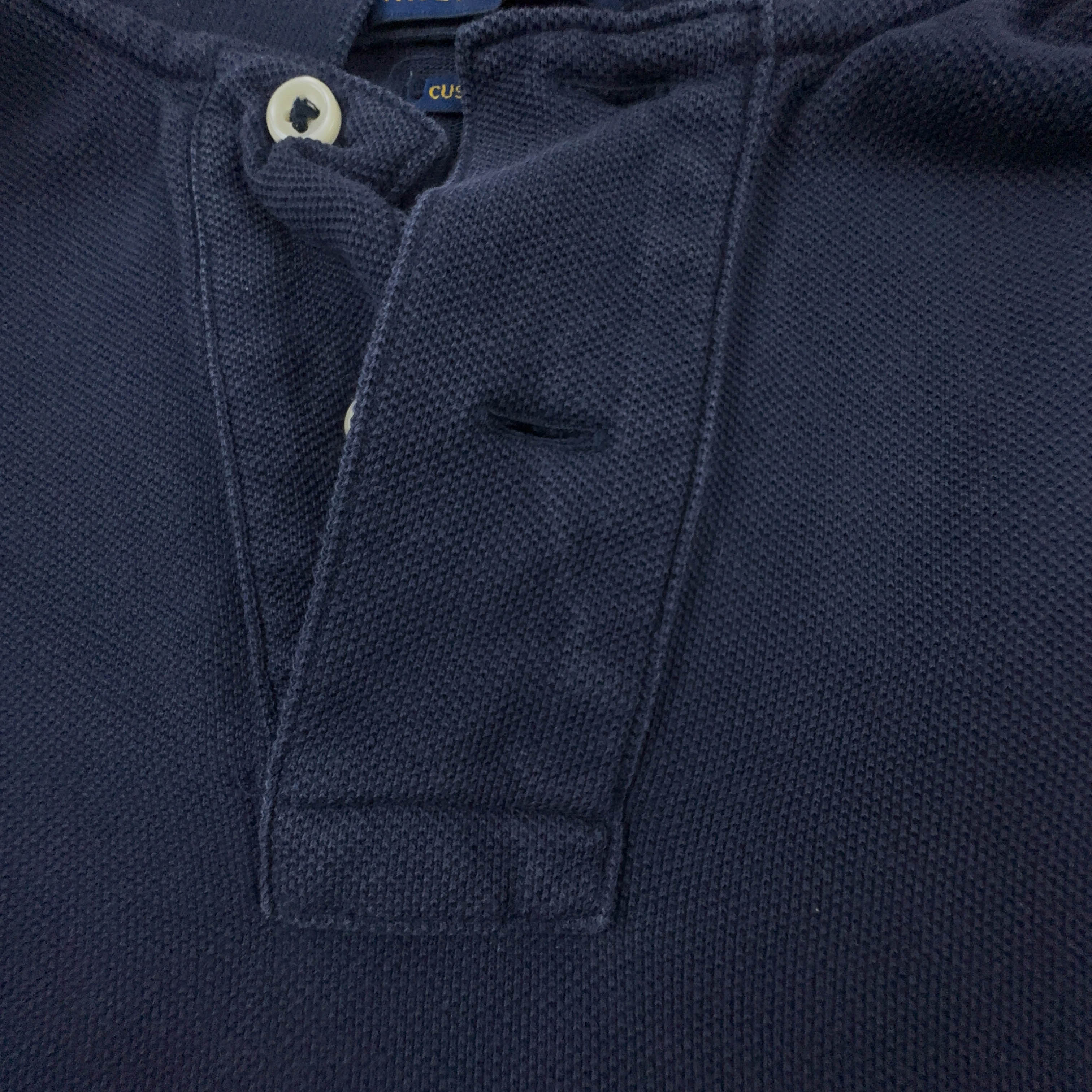 Polo Ralph Lauren blu scura tinta unita in cotone - Taglia XS/S uomo