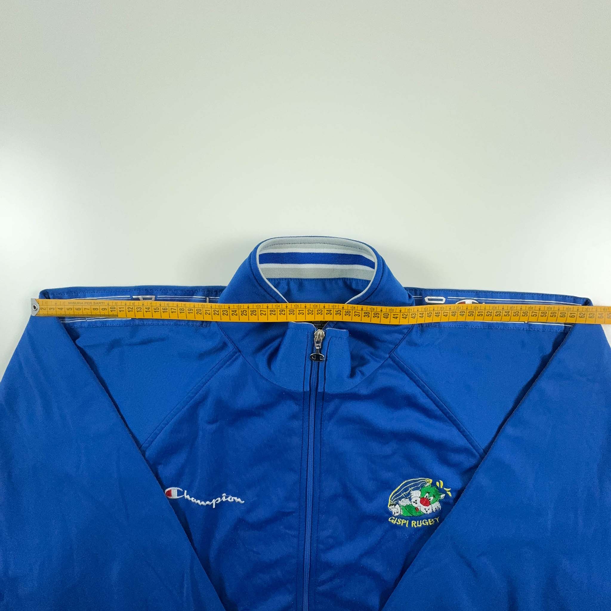 Felpa Champion Vintage blu anni 2000 con zip - Taglia XXL uomo