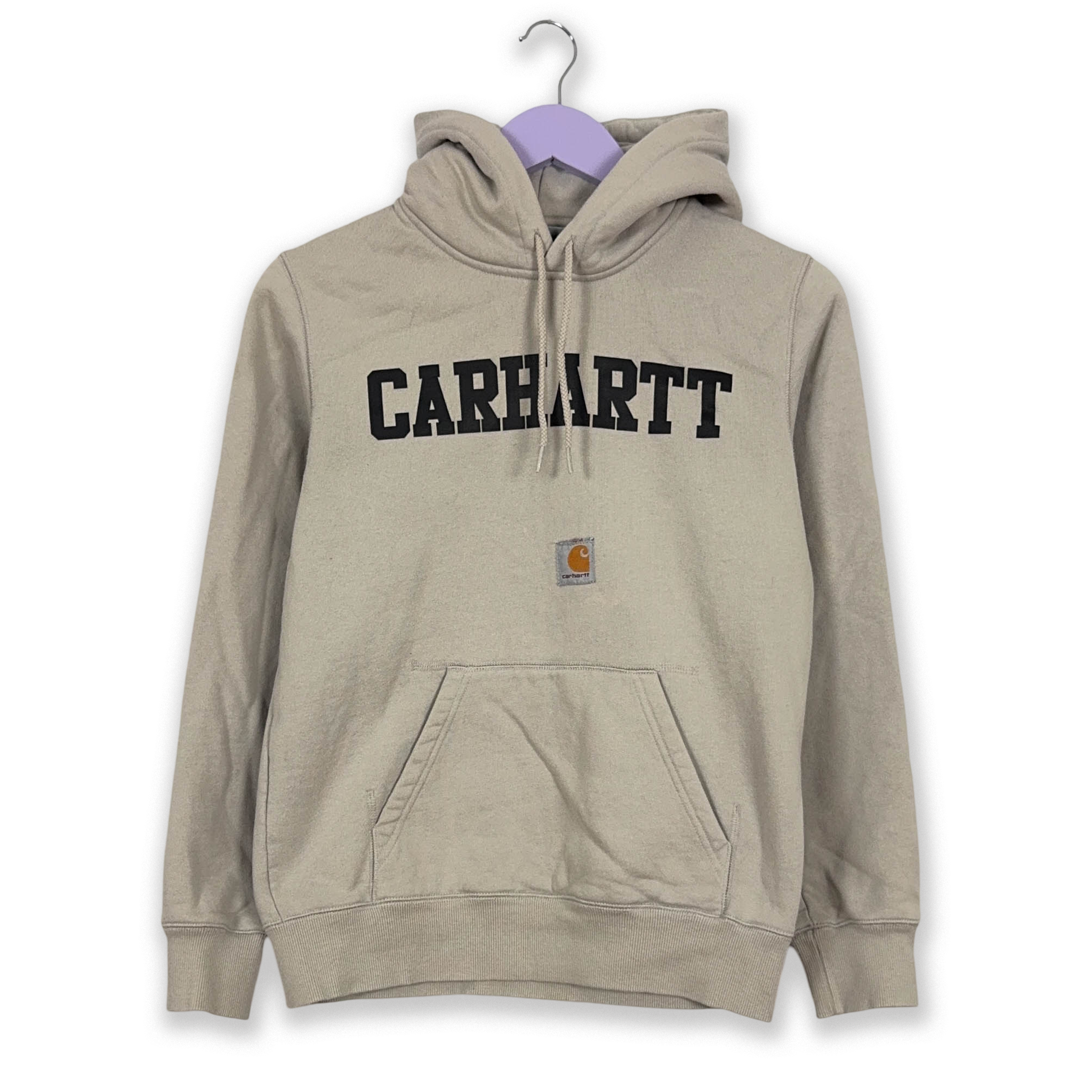 Felpa Carhartt grigia con cappuccio e stampa - Taglia XS uomo