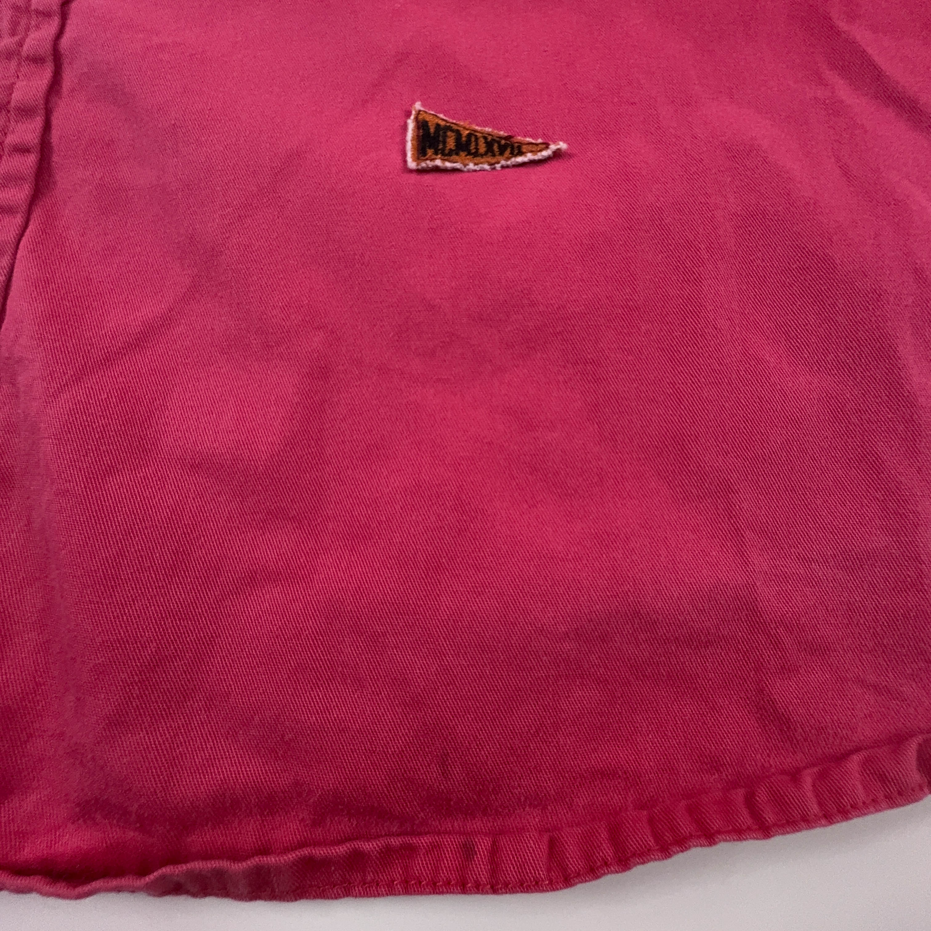 Camicia Ralph Lauren Vintage fucsia tinta unita in cotone manica corta - Taglia XXL uomo