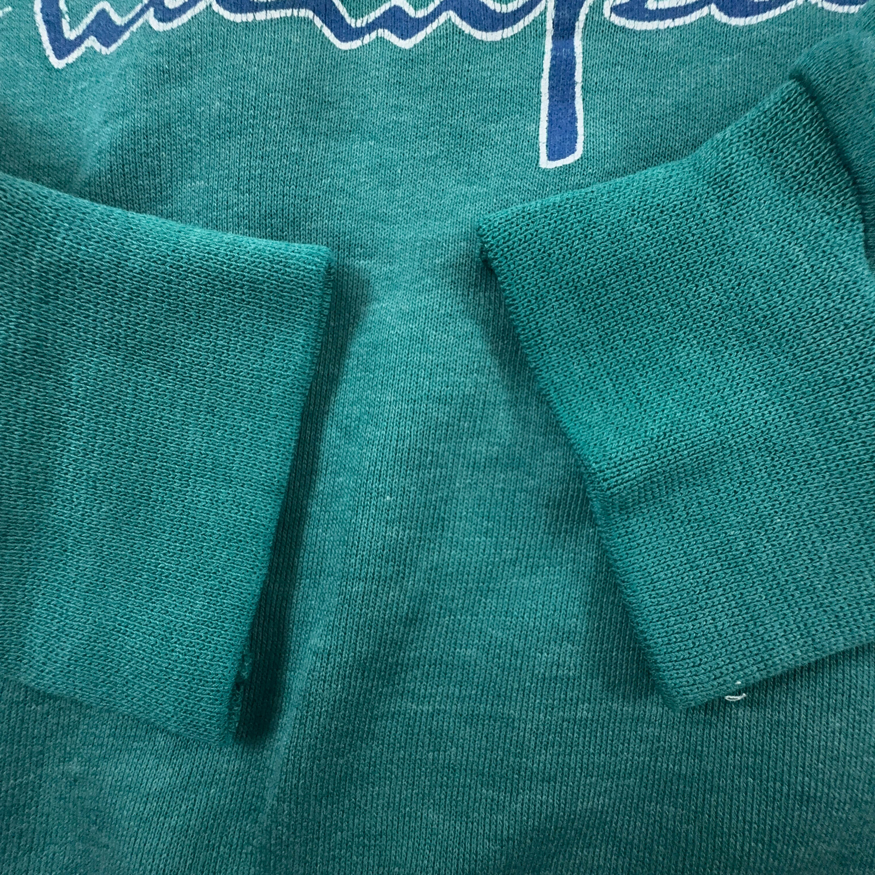 Felpa Champion Vintage verde acqua a girocollo anni 80 - Taglia S uomo