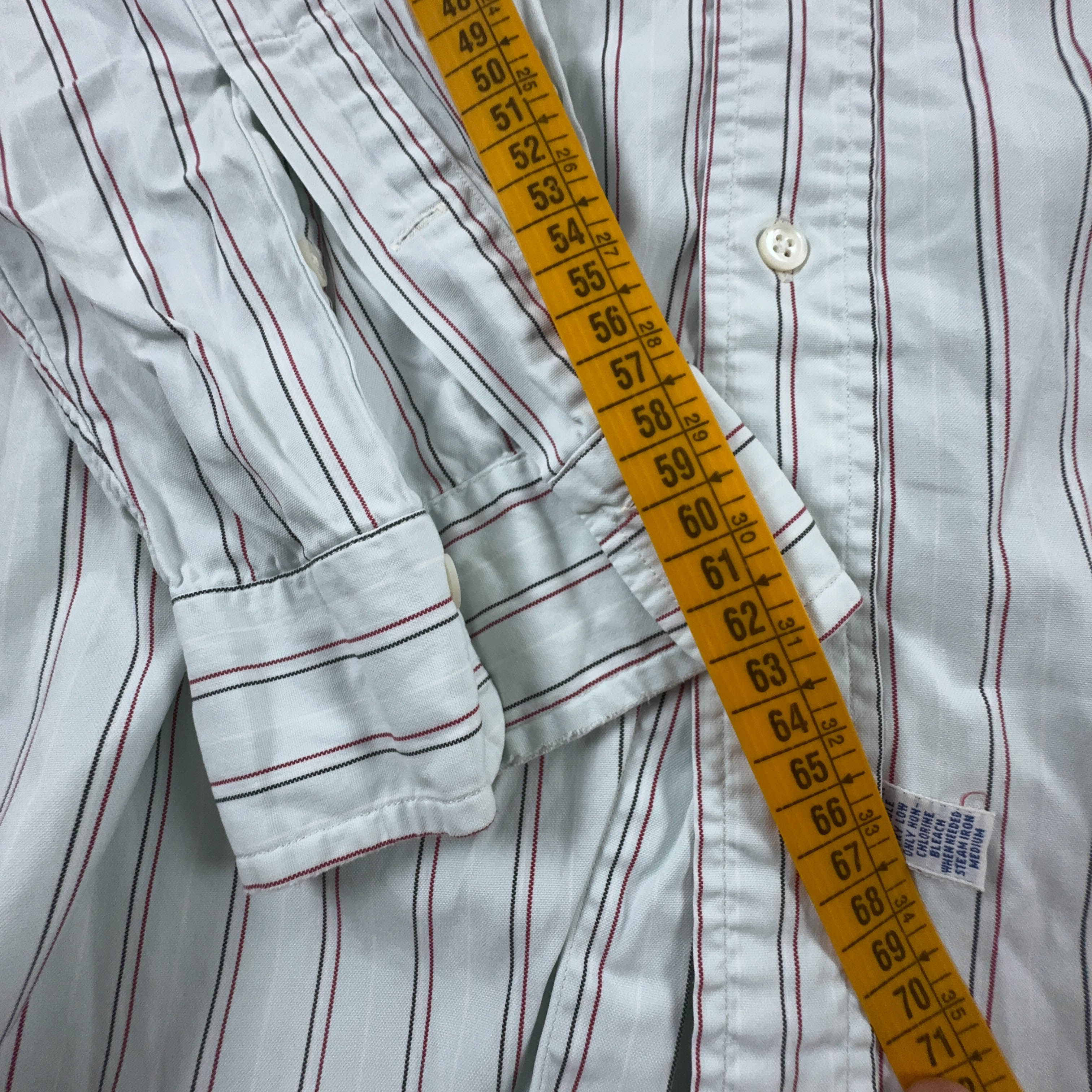 Camicia Ralph Lauren Vintage verde a righe rosse manica lunga - Taglia 17 uomo
