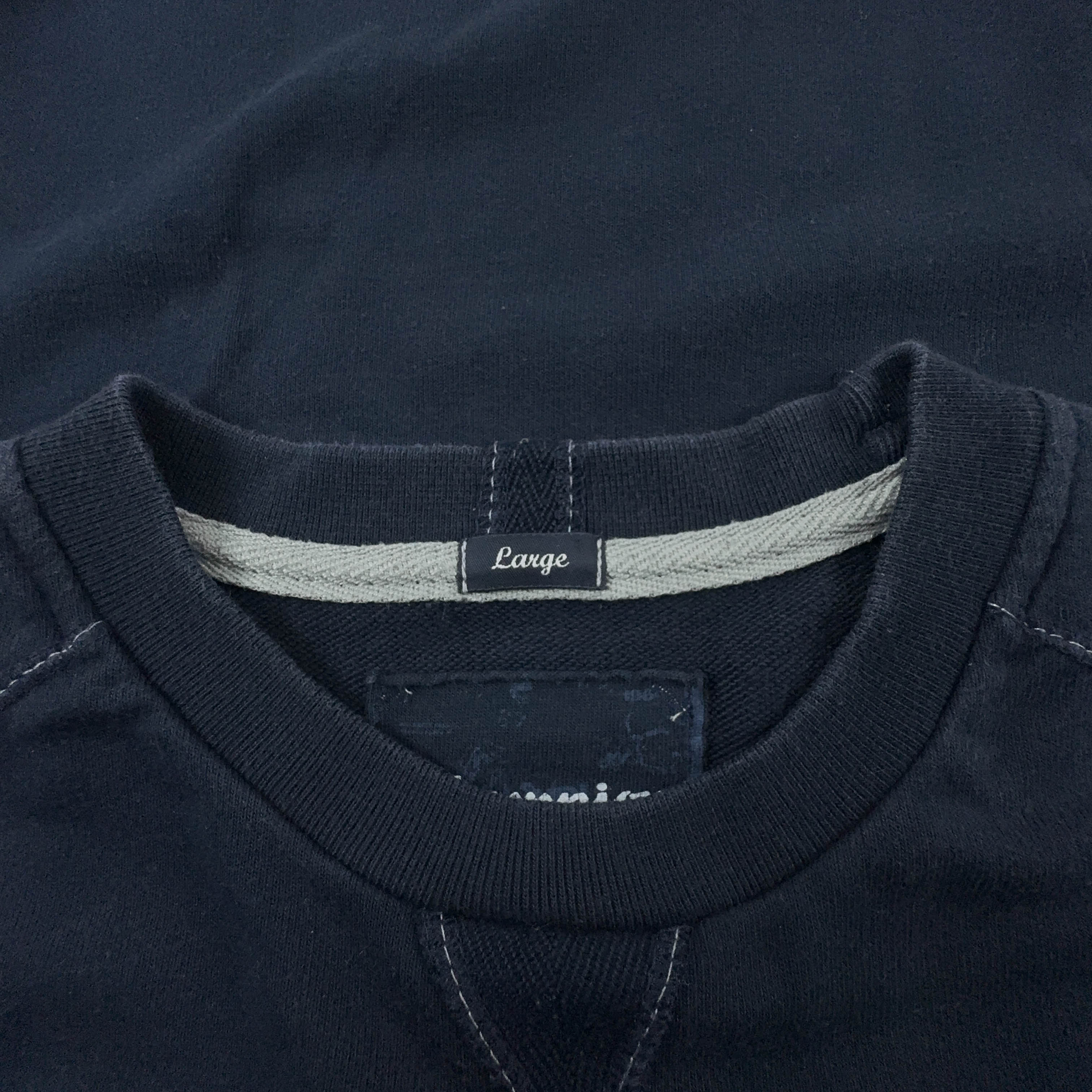 Felpa Champion Vintage blu scura a girocollo 88% cotone anni 2000 - Taglia M/L uomo