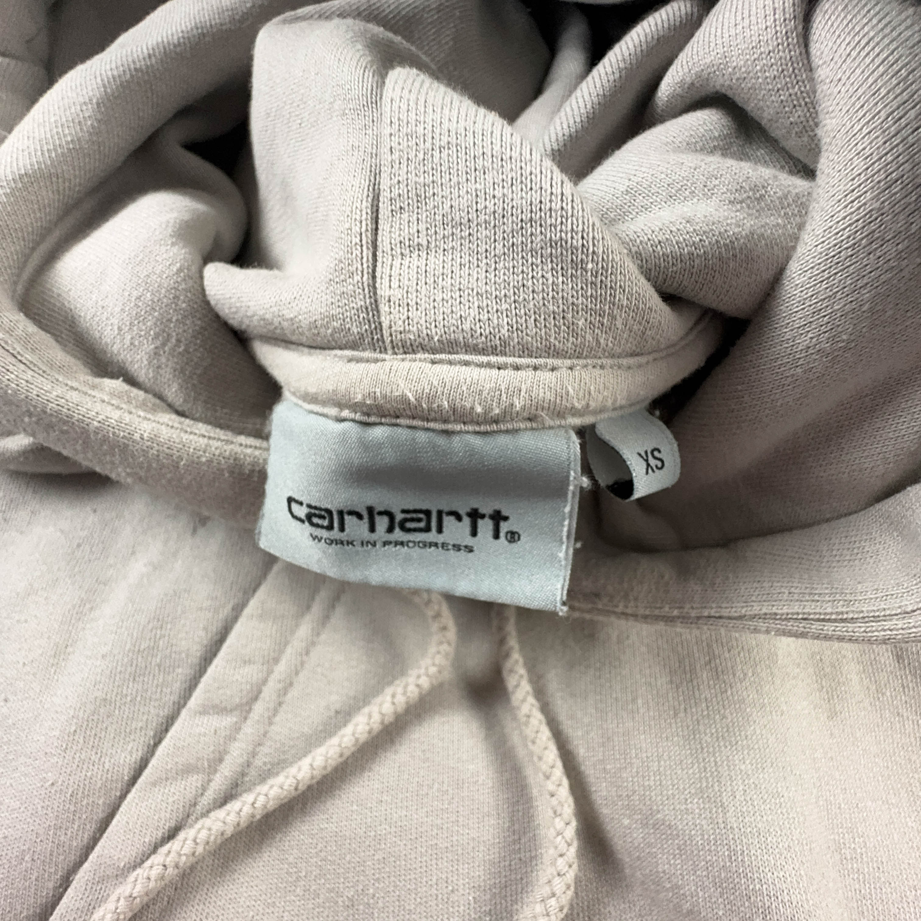 Felpa Carhartt grigia con cappuccio e stampa - Taglia XS uomo