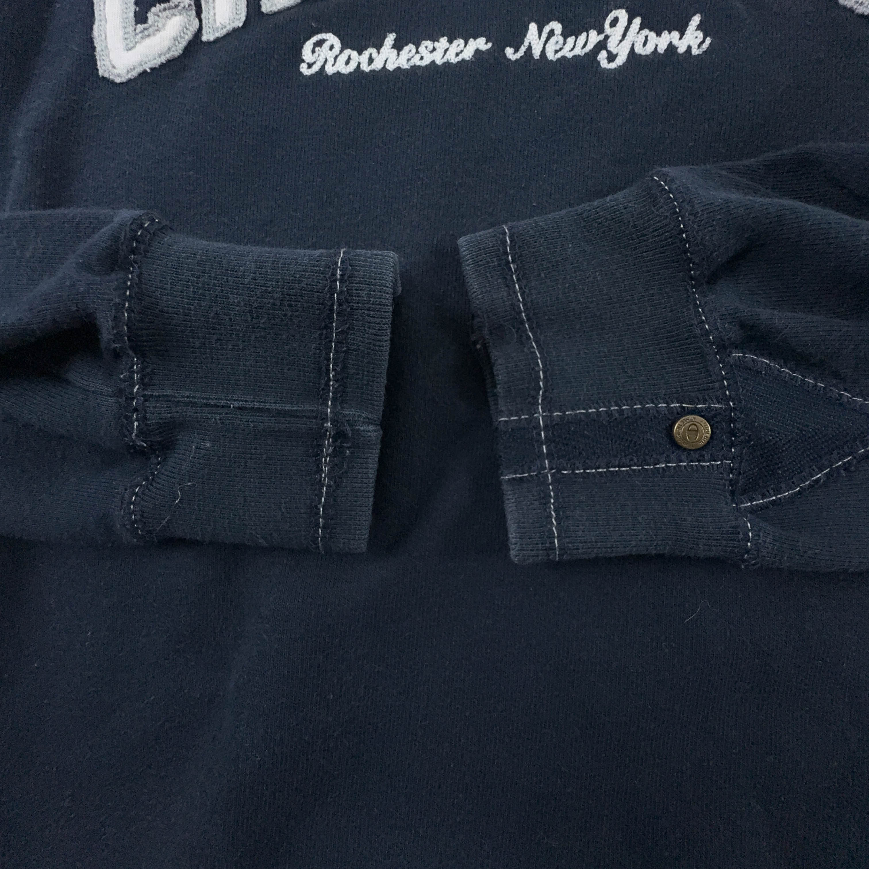 Felpa Champion Vintage blu scura a girocollo 88% cotone anni 2000 - Taglia M/L uomo