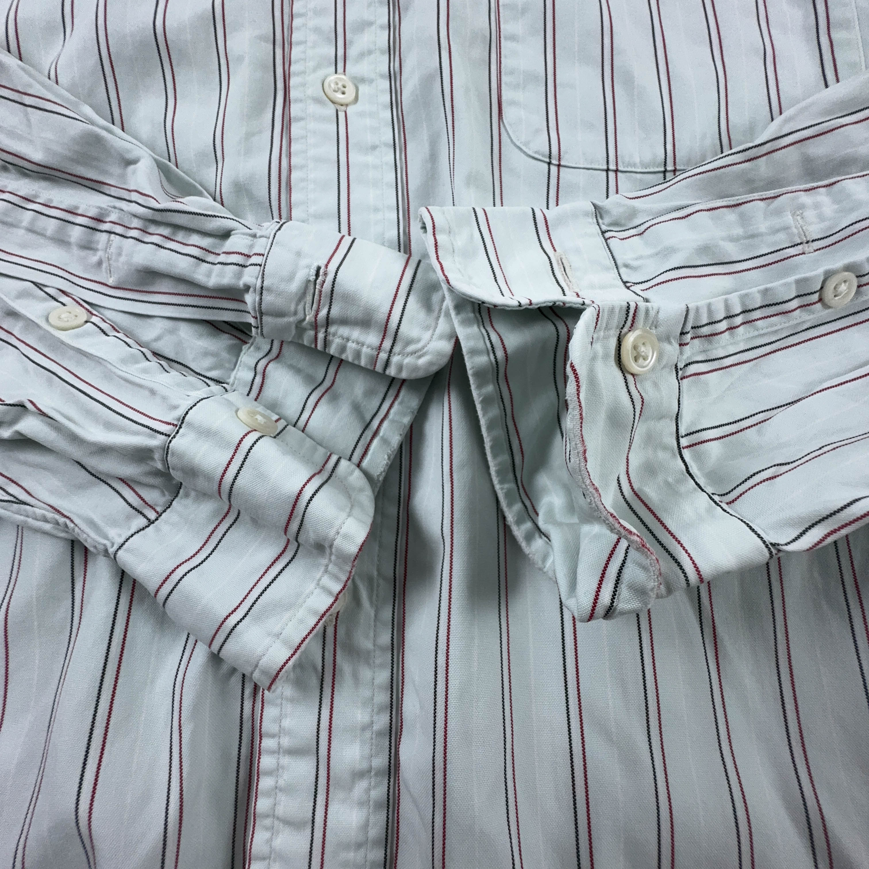 Camicia Ralph Lauren Vintage verde a righe rosse manica lunga - Taglia 17 uomo
