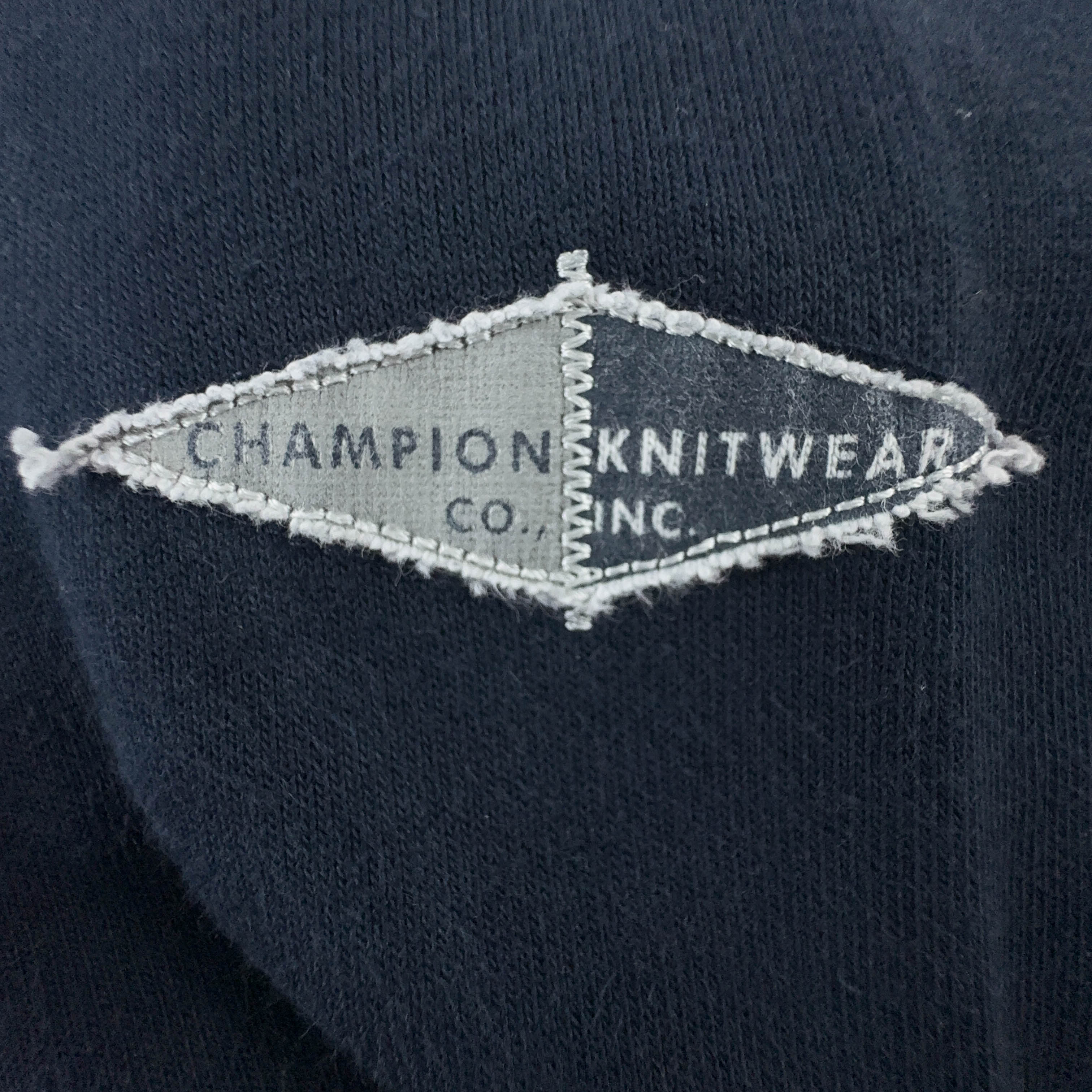 Felpa Champion Vintage blu scura a girocollo 88% cotone anni 2000 - Taglia M/L uomo