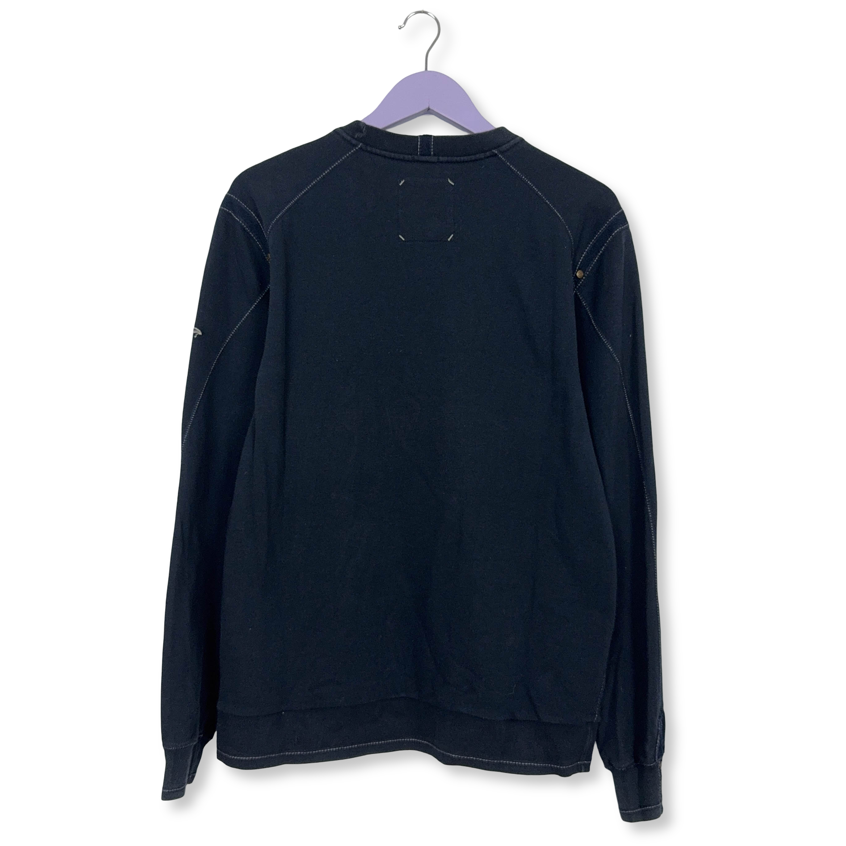 Felpa Champion Vintage blu scura a girocollo 88% cotone anni 2000 - Taglia M/L uomo