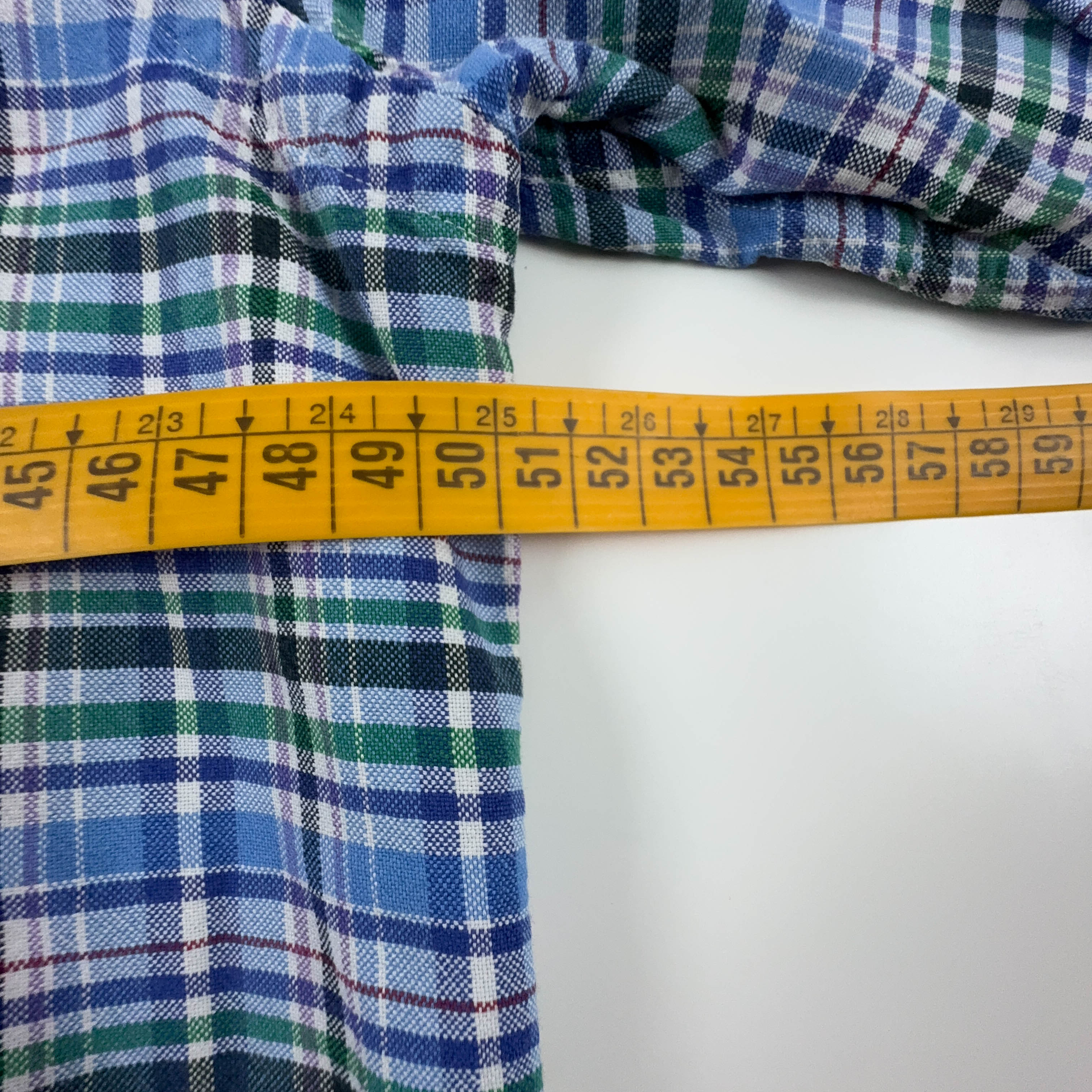 Camicia Ralph Lauren blu verde e bianca a quadri manica lunga - Taglia S uomo