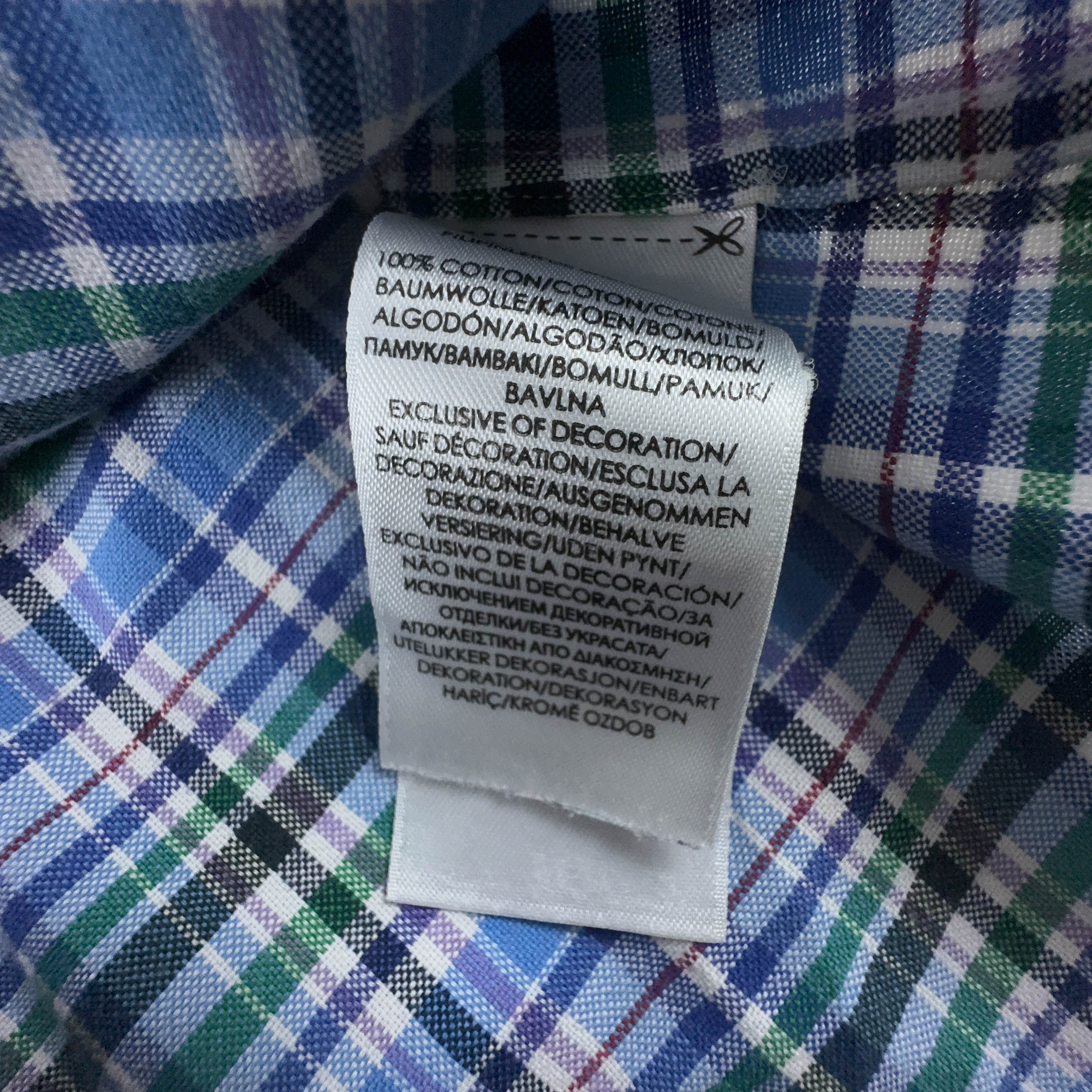 Camicia Ralph Lauren blu verde e bianca a quadri manica lunga - Taglia S uomo