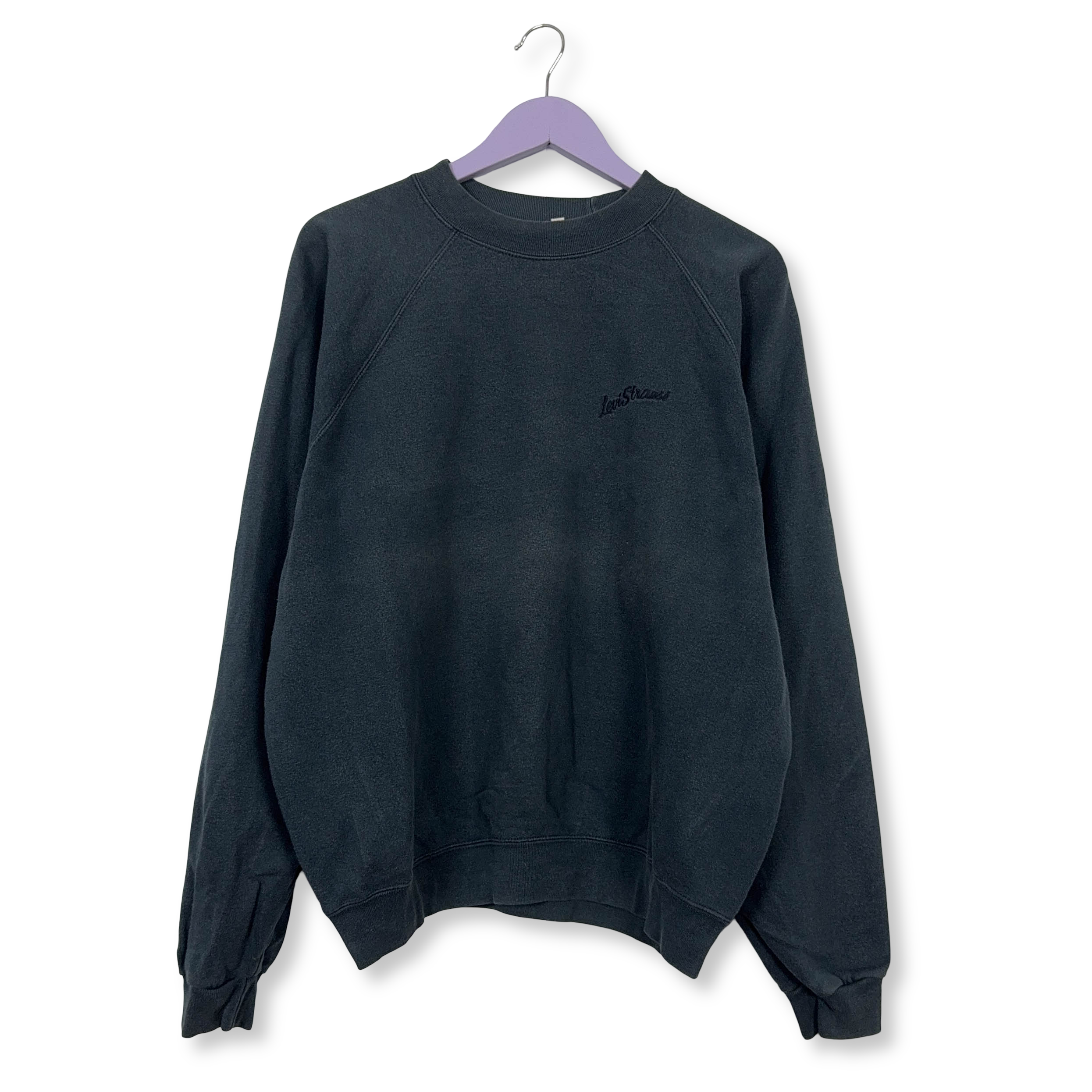 Felpa Levi's Vintage blu scura a girocollo in cotone anni 90 - Taglia L/XL uomo