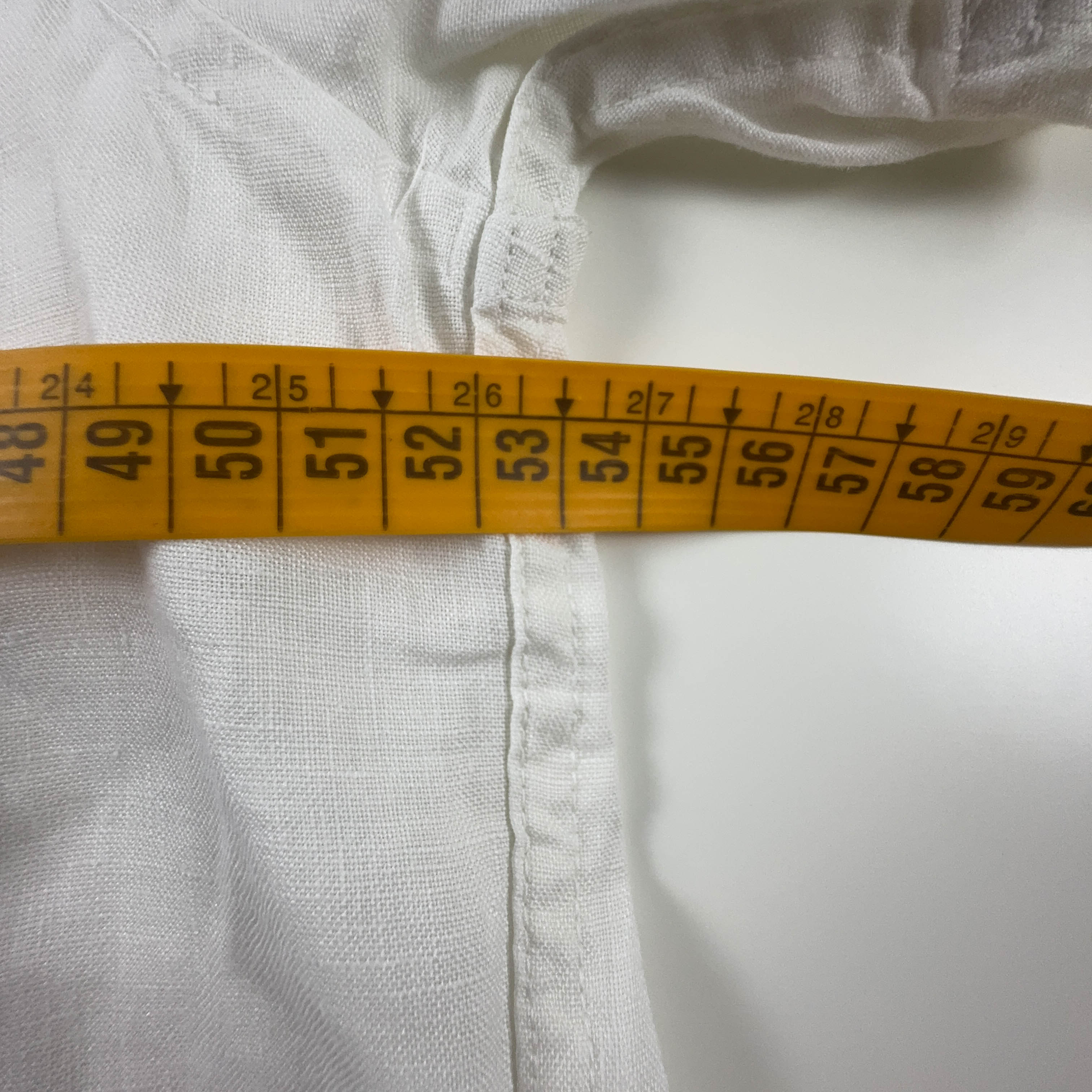 Camicia Timberland bianca tinta unita 100% Lino manica corta - Taglia S uomo