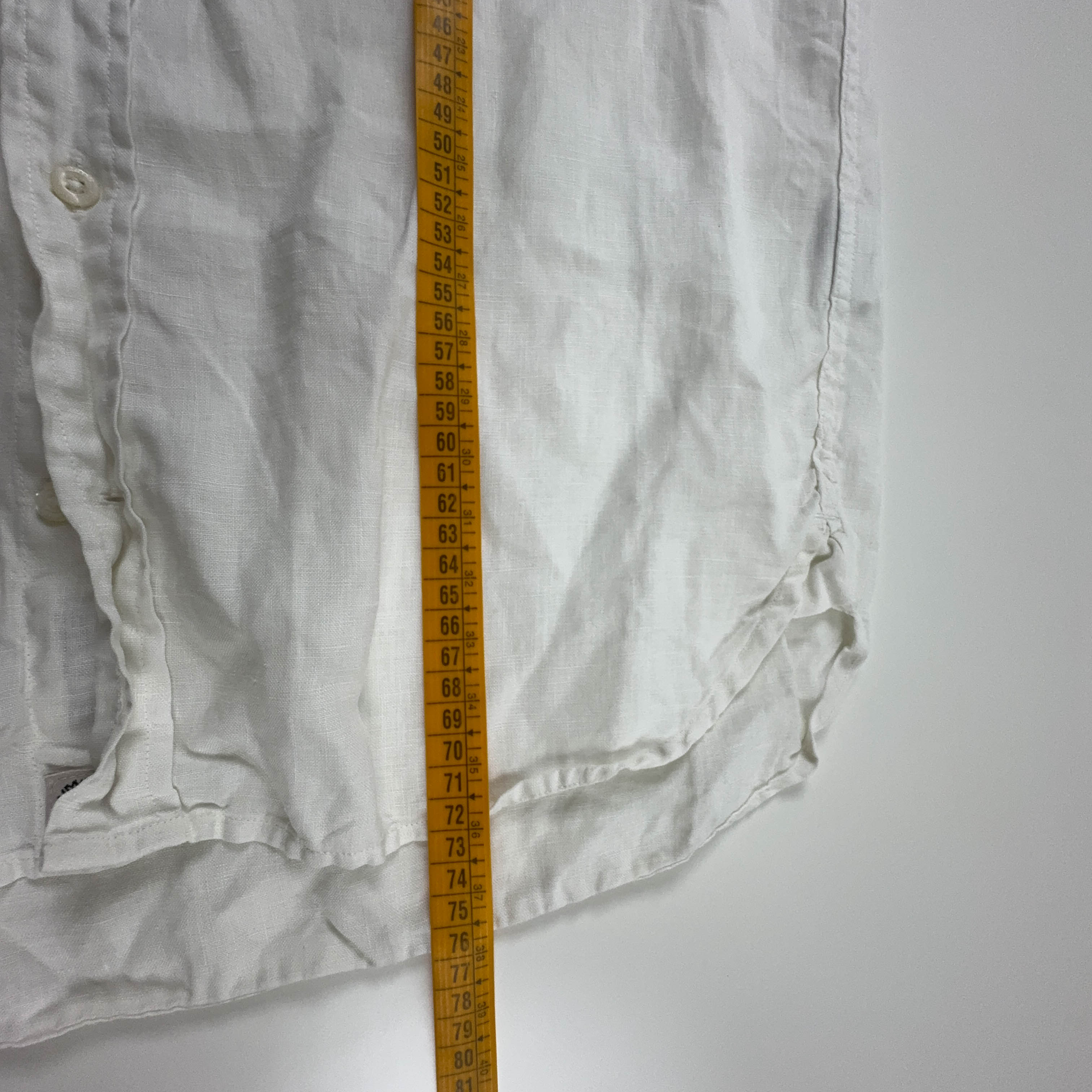 Camicia Timberland bianca tinta unita 100% Lino manica corta - Taglia S uomo