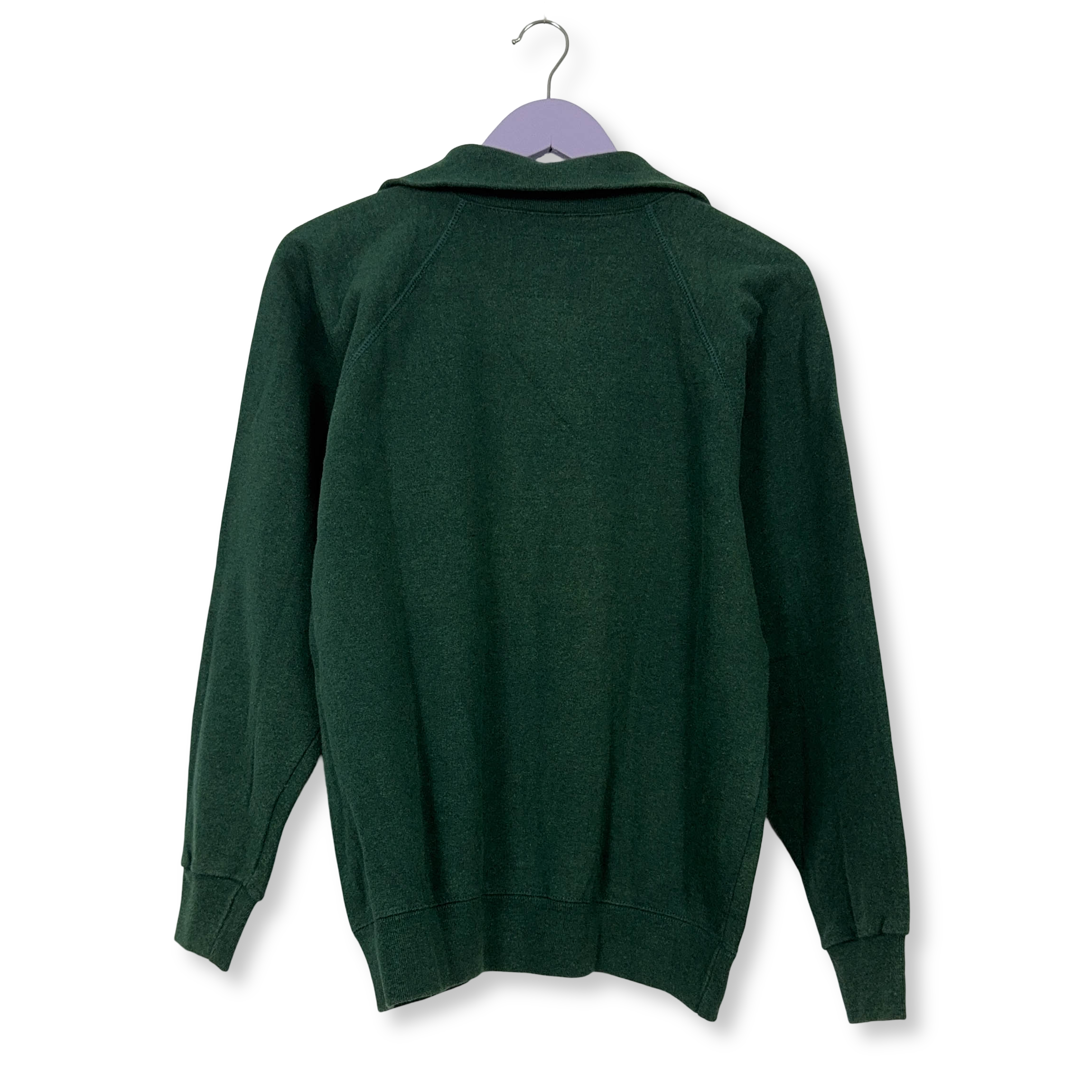 Felpa Champion Vintage verde quarter zip 62% cotone anni 80 - Taglia S/M uomo