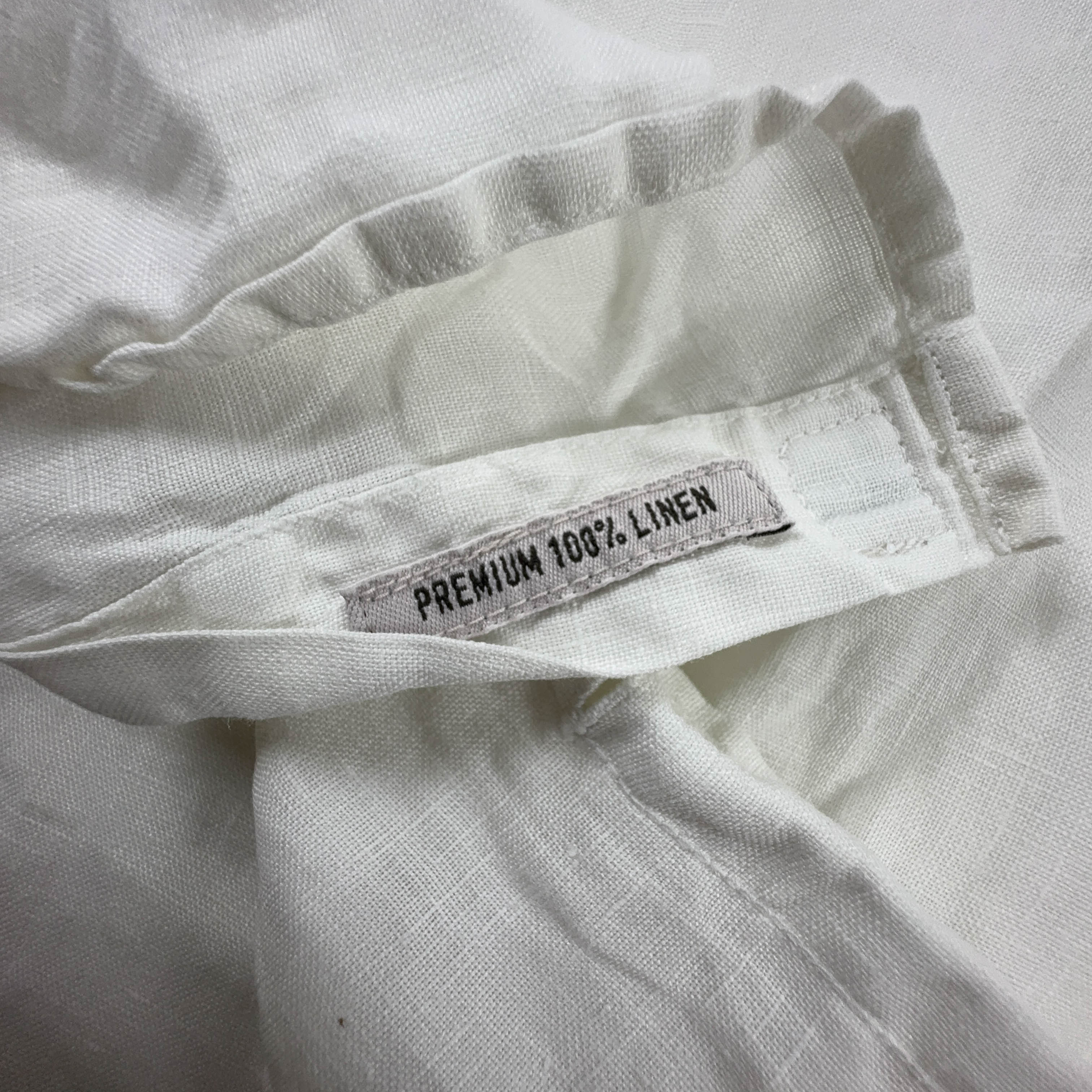 Camicia Timberland bianca tinta unita 100% Lino manica corta - Taglia S uomo