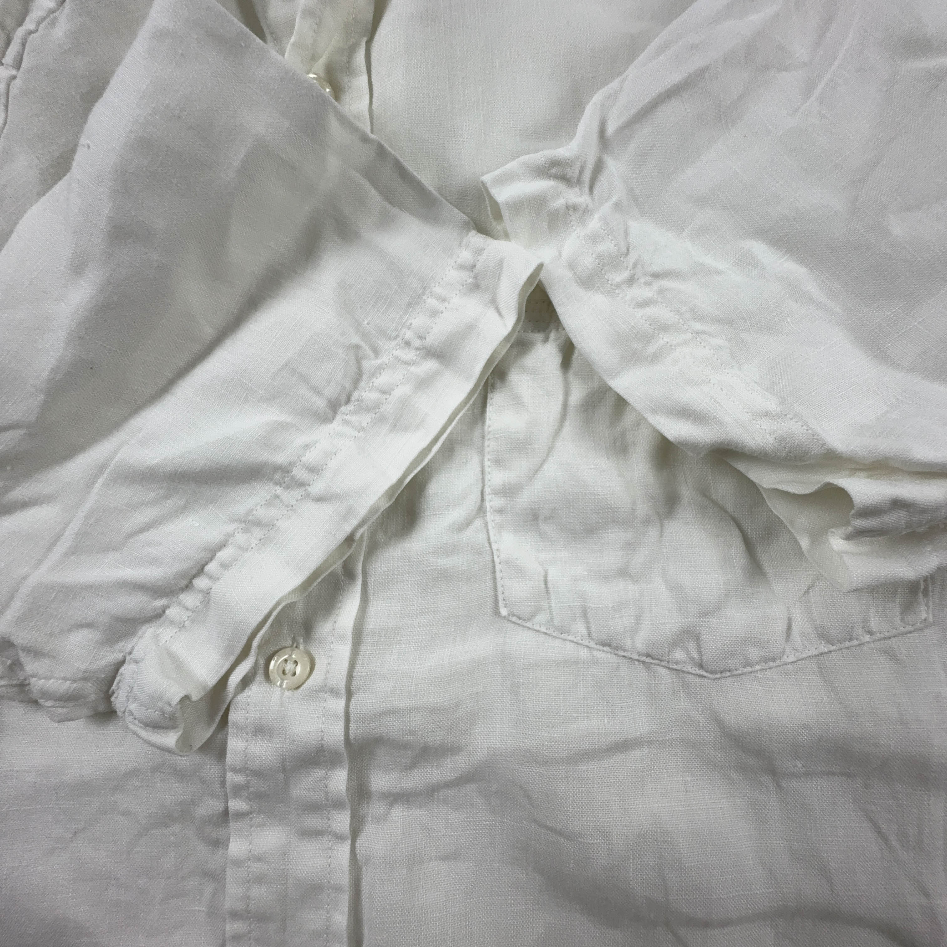 Camicia Timberland bianca tinta unita 100% Lino manica corta - Taglia S uomo