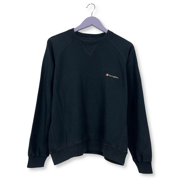 Felpa Champion Vintage blu scura a girocollo 62% cotone anni 2000 - Taglia M/L uomo