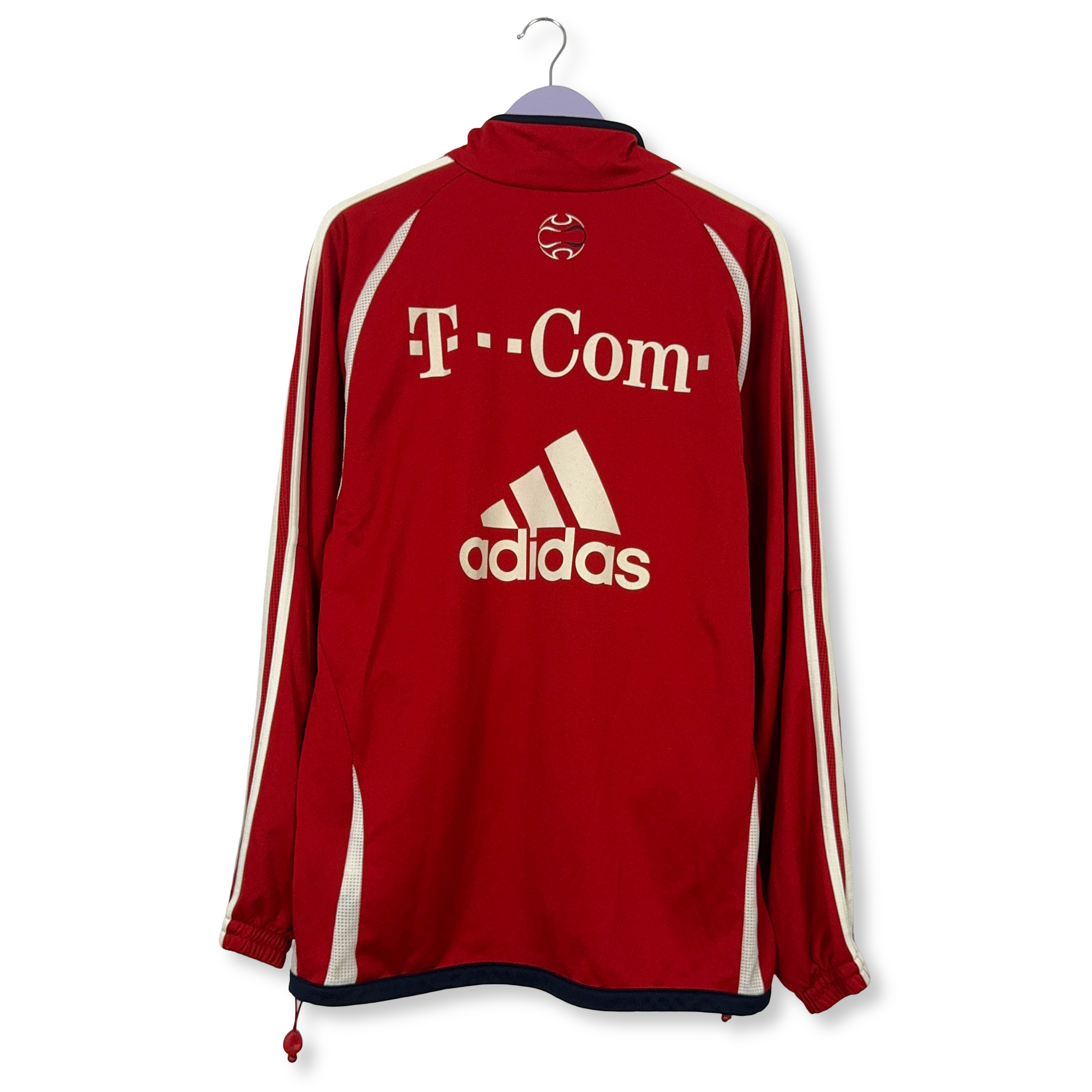 Felpa Adidas Bayern Vintage rossa e bianca con zip anni 2000 - Taglia D7 F186 uomo