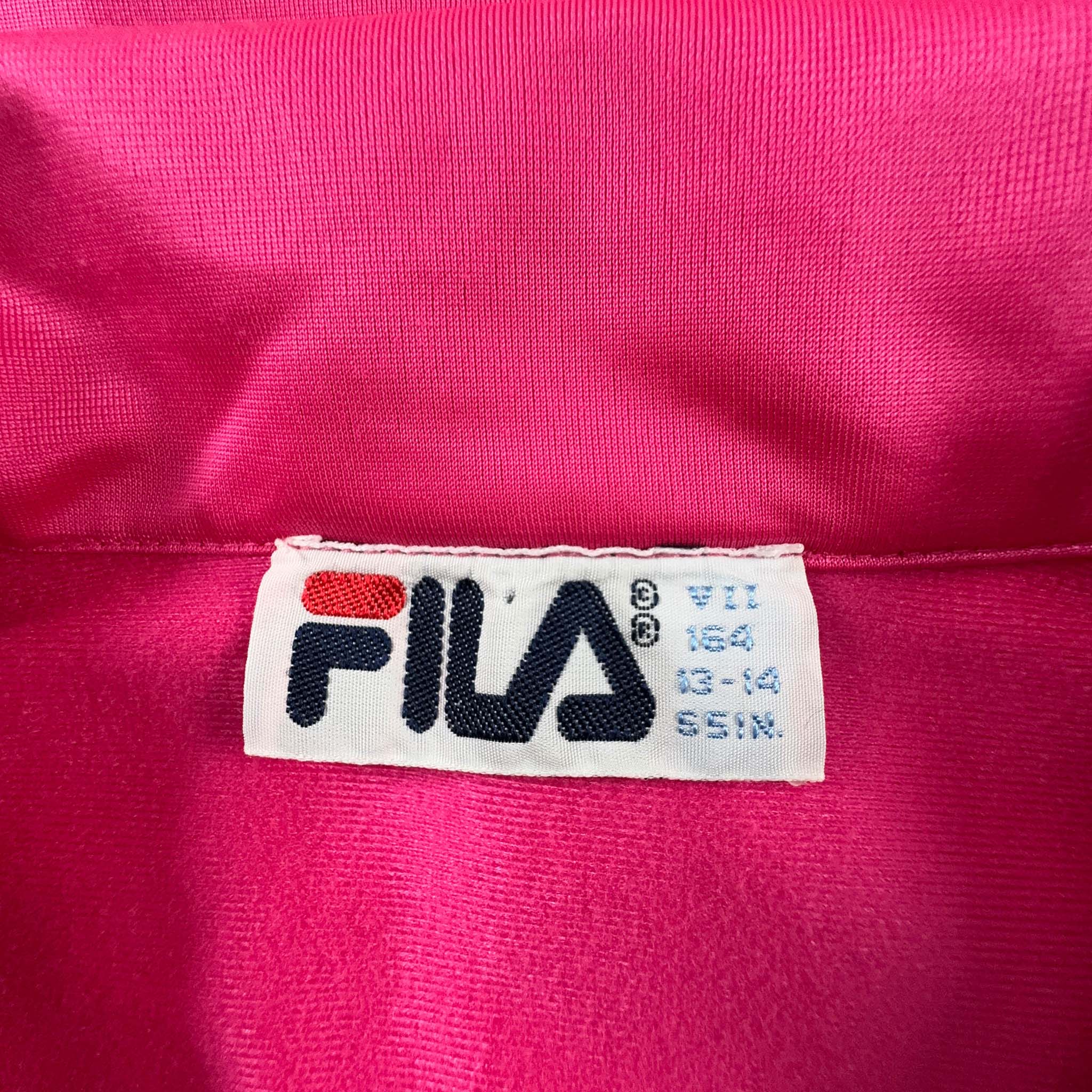 Felpa Fila Vintage rosa con zip - Taglia S uomo