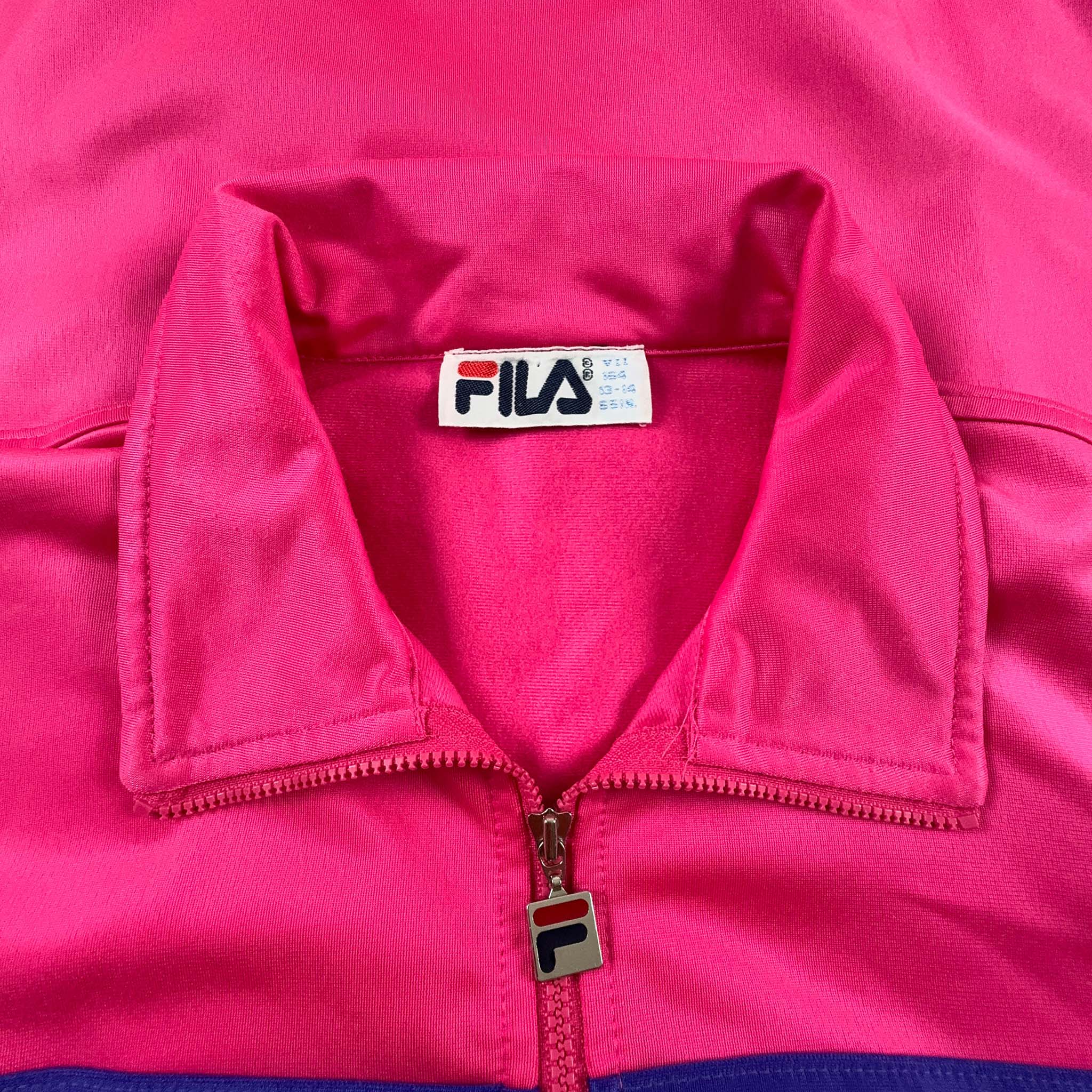 Felpa Fila Vintage rosa con zip - Taglia S uomo