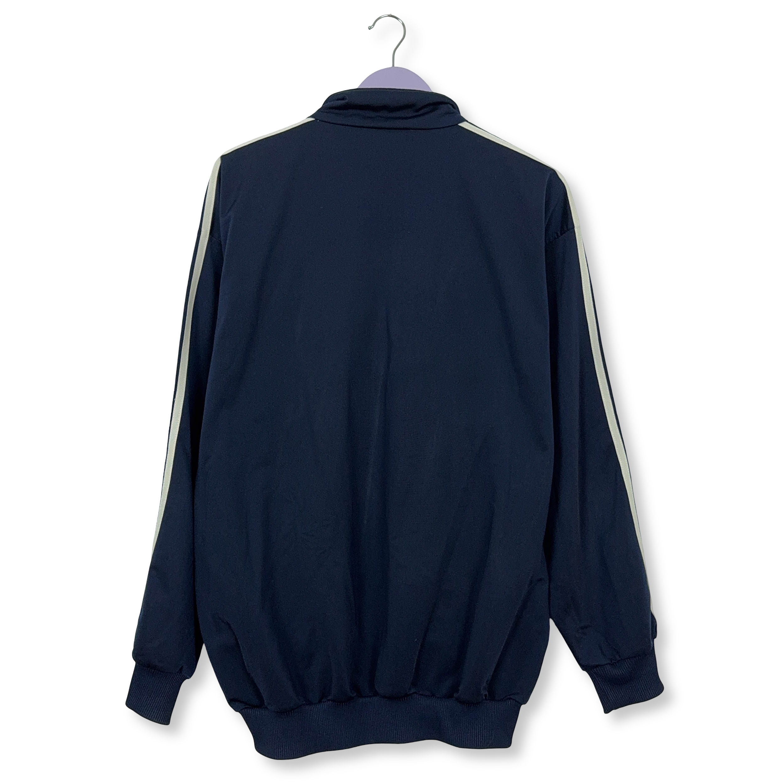 Felpa Adidas Vintage blu scura con zip - Taglia L/XL uomo